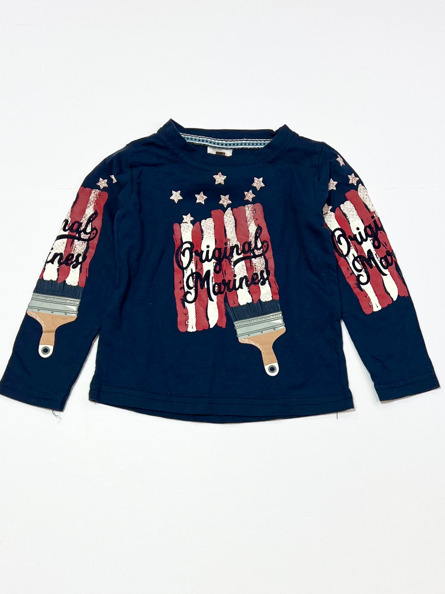 Navy paintbrush top - Size 1