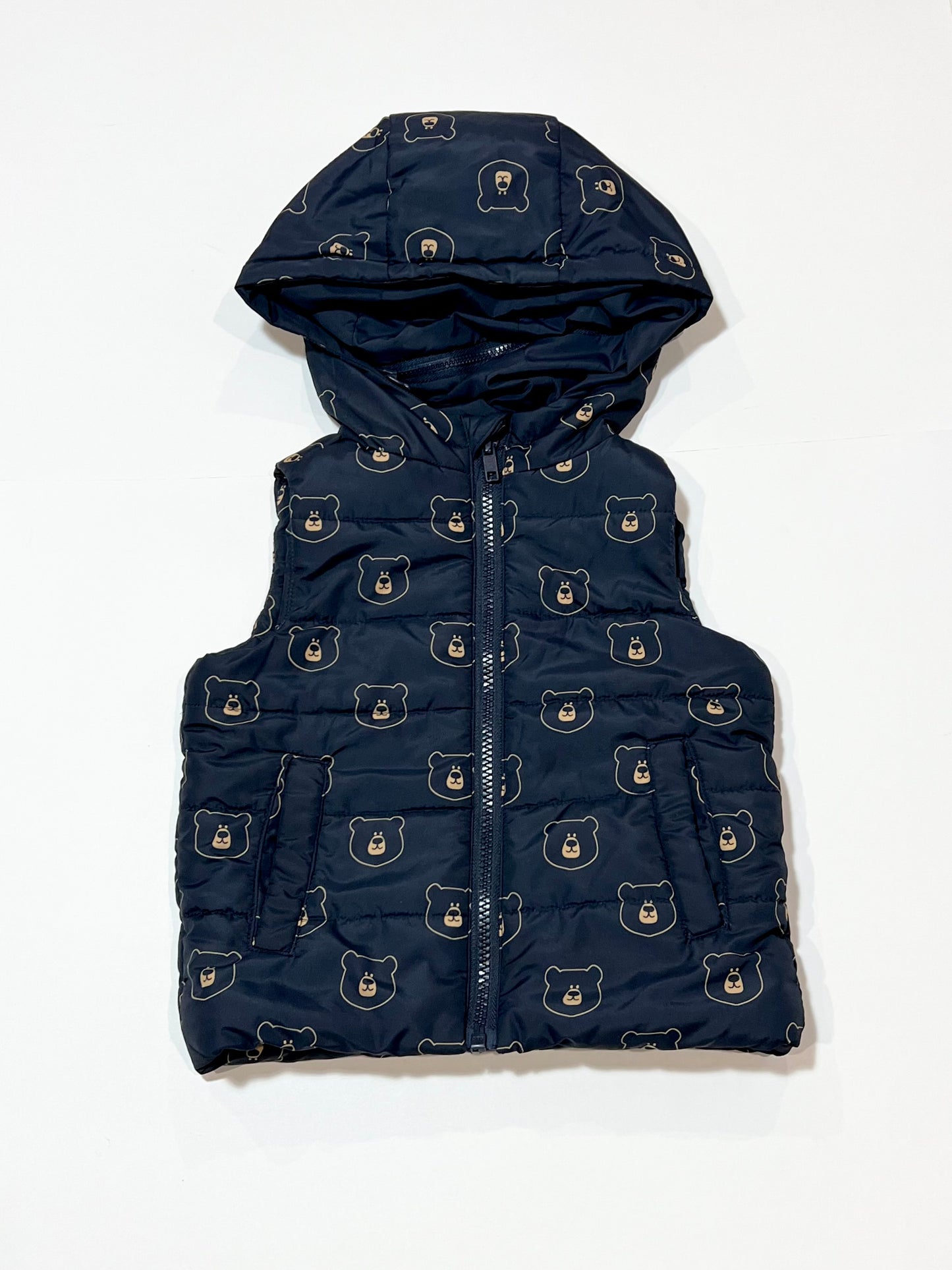 Navy bear puffer vest - Size 2