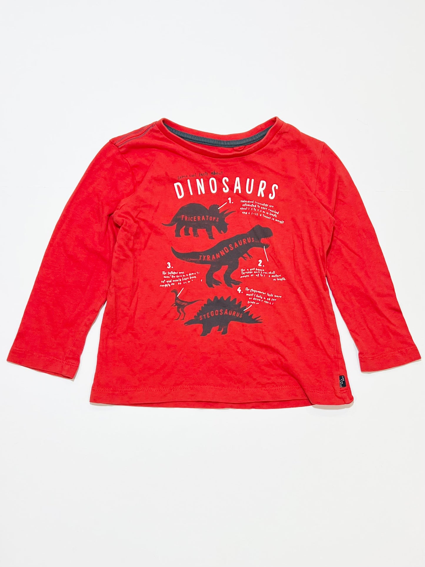 Red dinosaurs top - Size 3