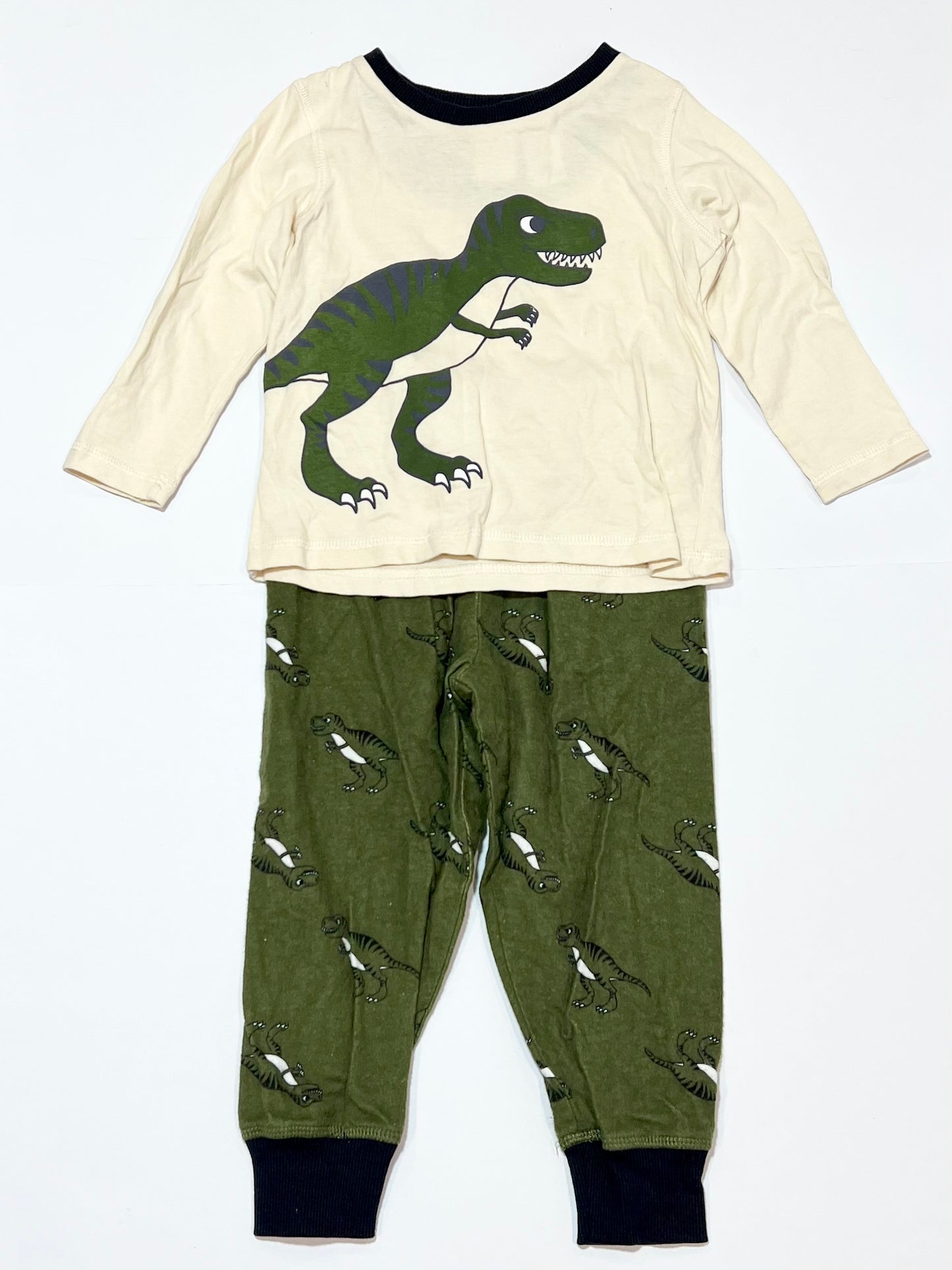 Green t-rex pyjamas - Size 2