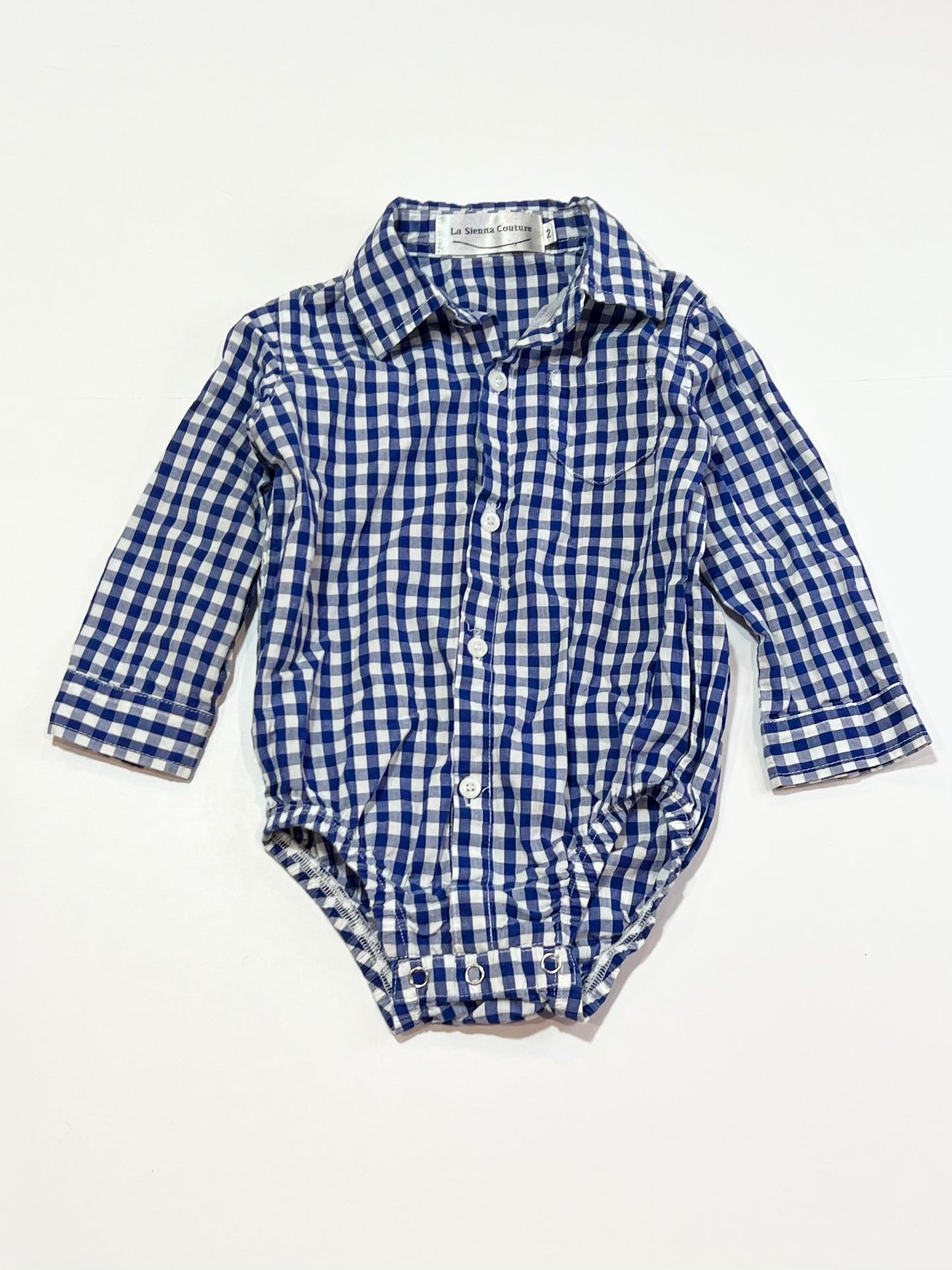 Gingham shirt bodysuit - Size 2