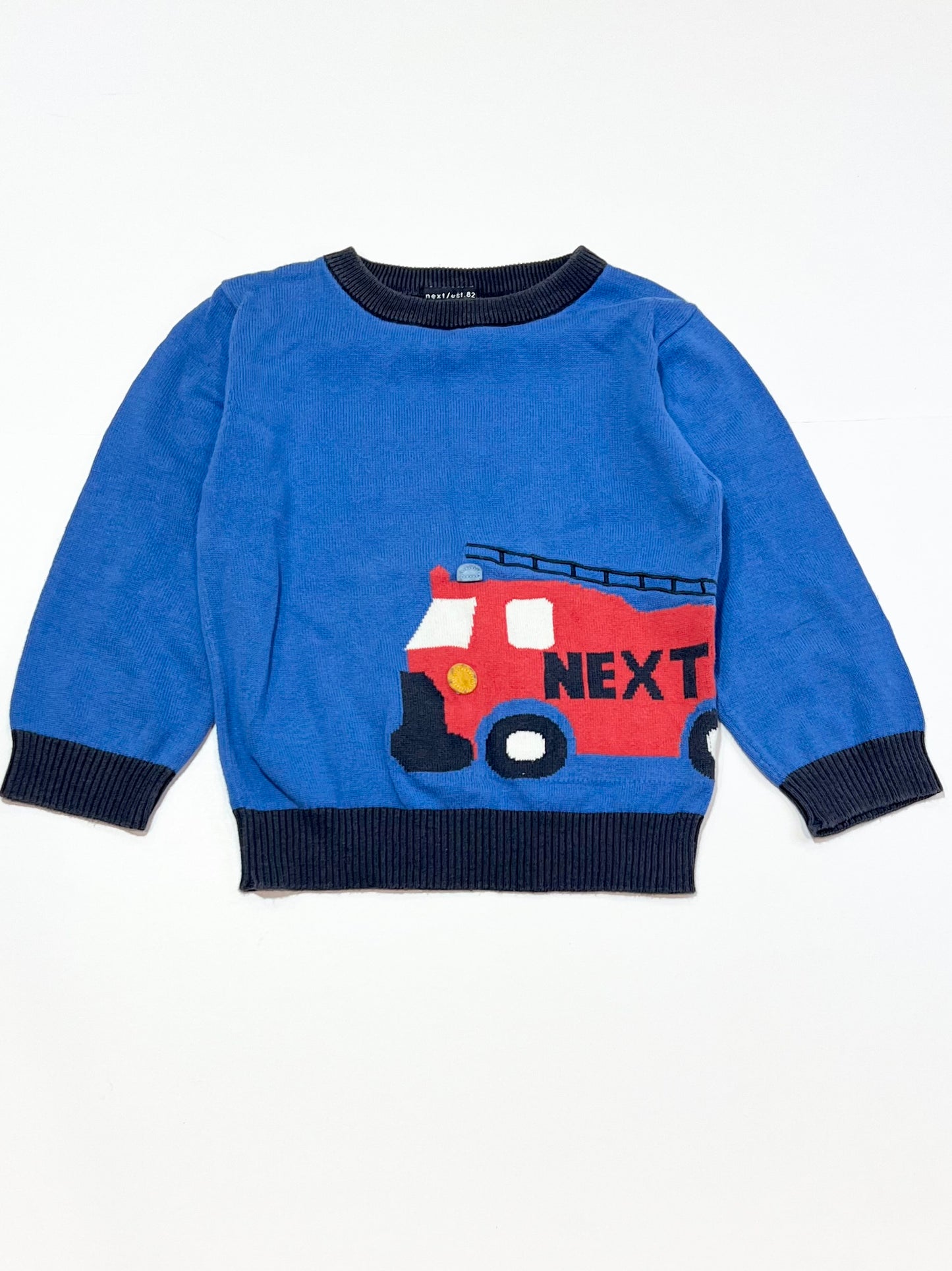 Fire truck knit jumper - Size 2-3