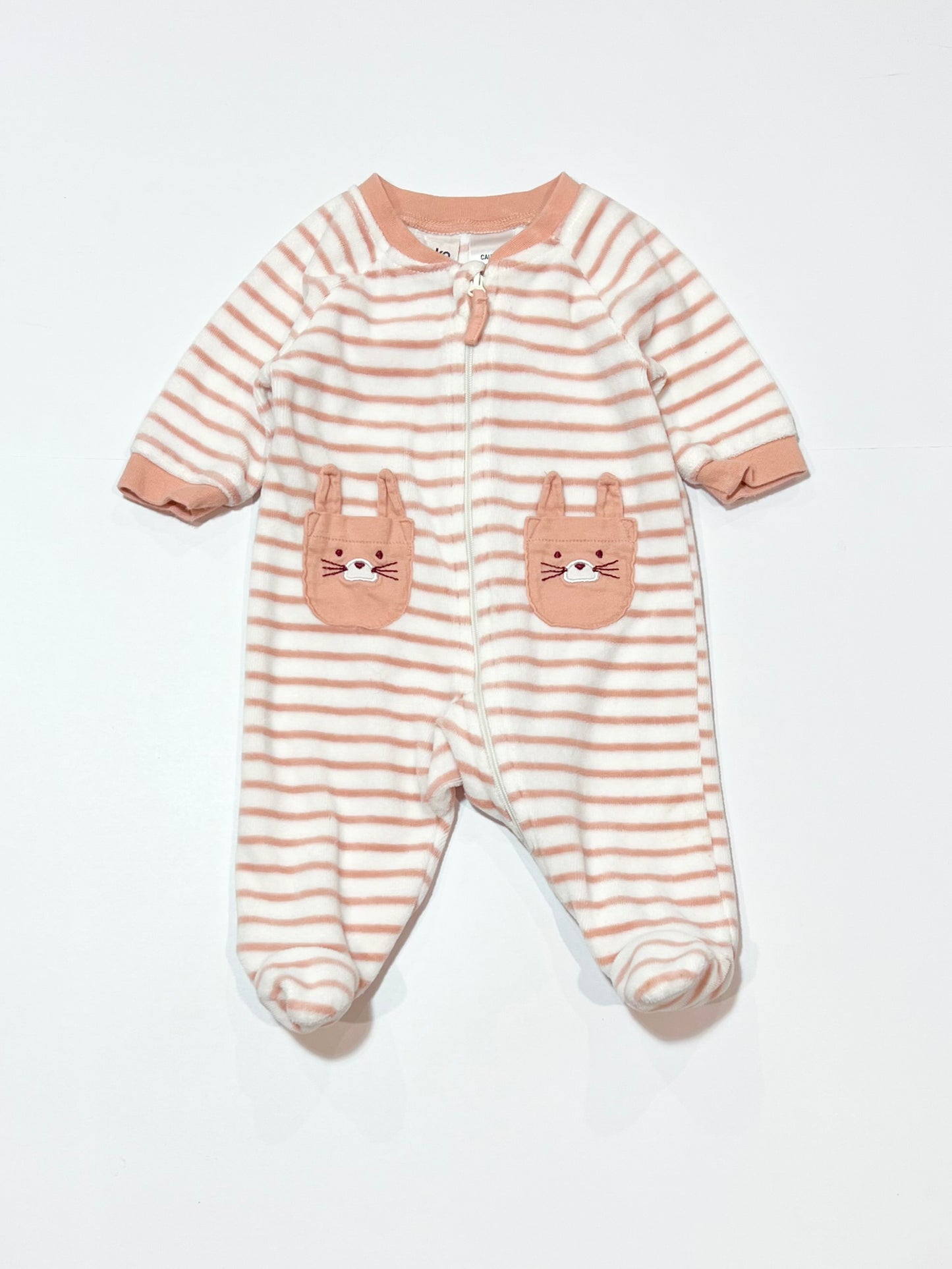 Velour zip onesie - Size 0000