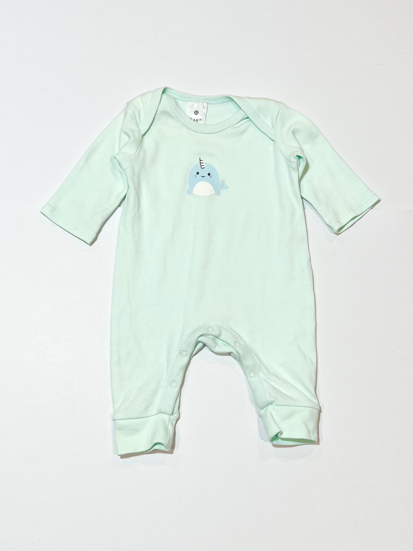 Green narwhal onesie - Size 0000