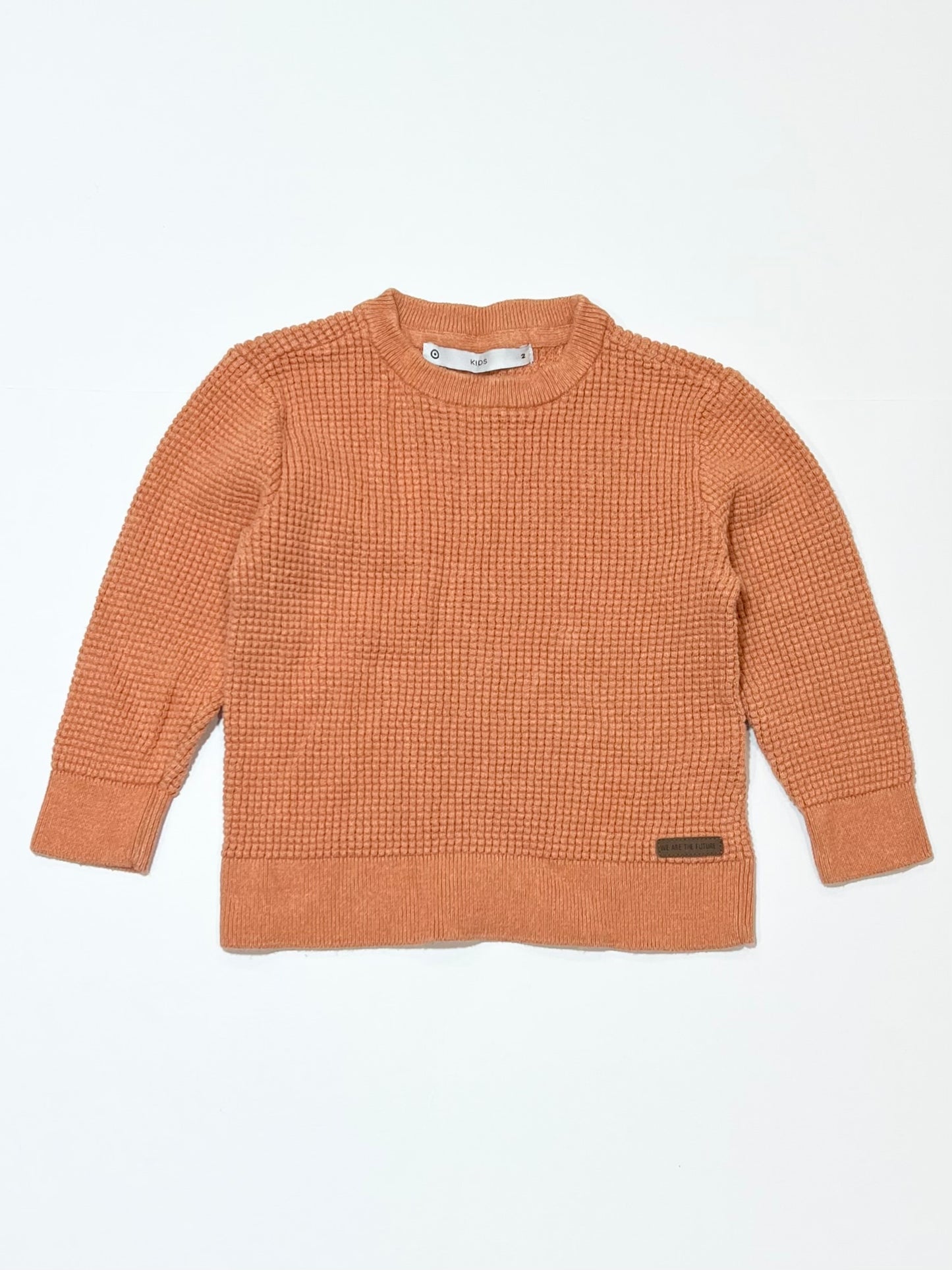 Orange waffle jumper - Size 2