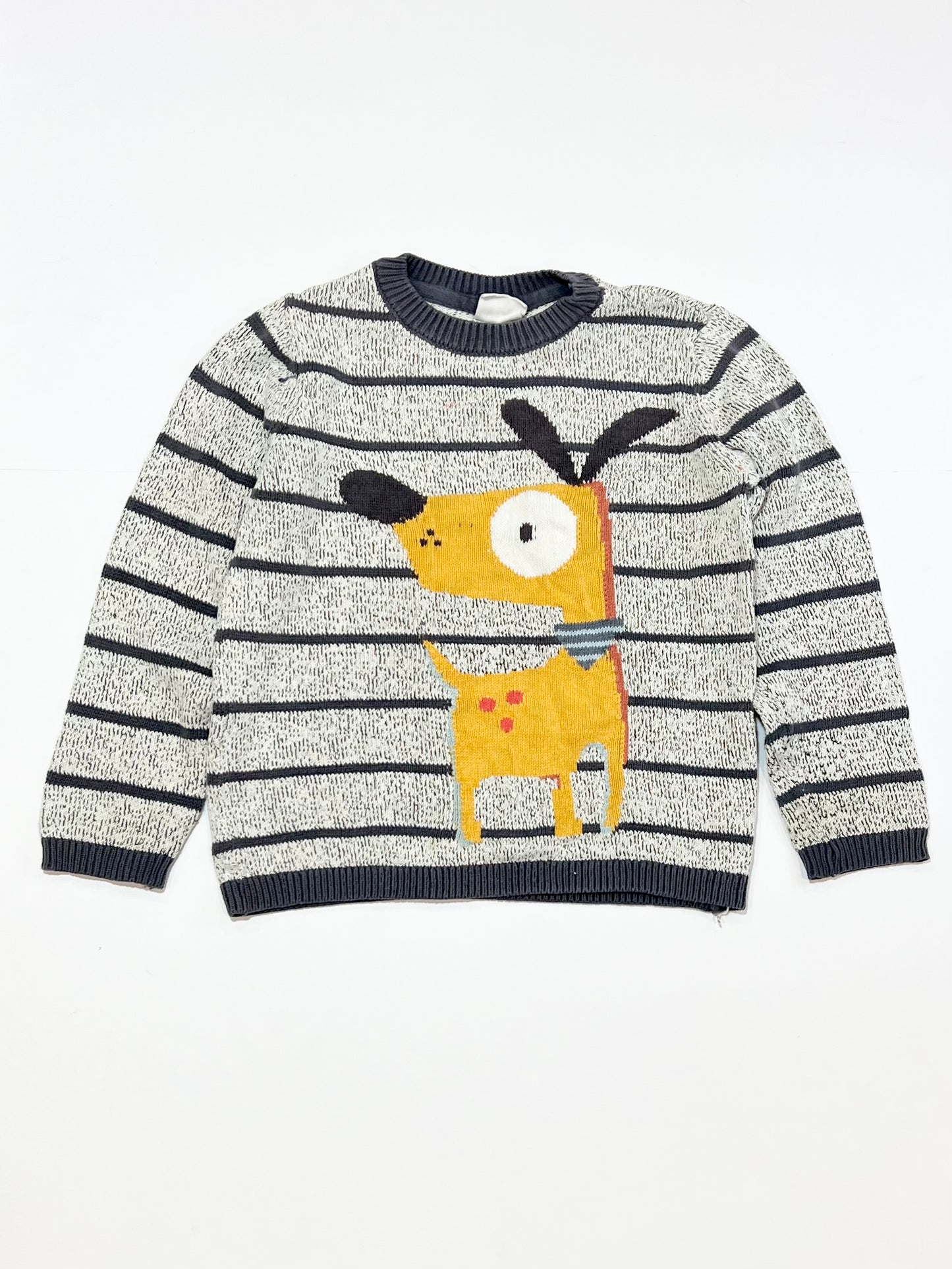 Striped dog knit jumper - Size 4