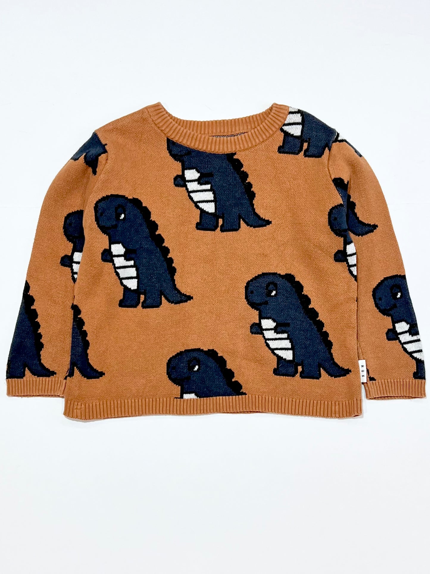 Brown dino knit jumper - Size 4