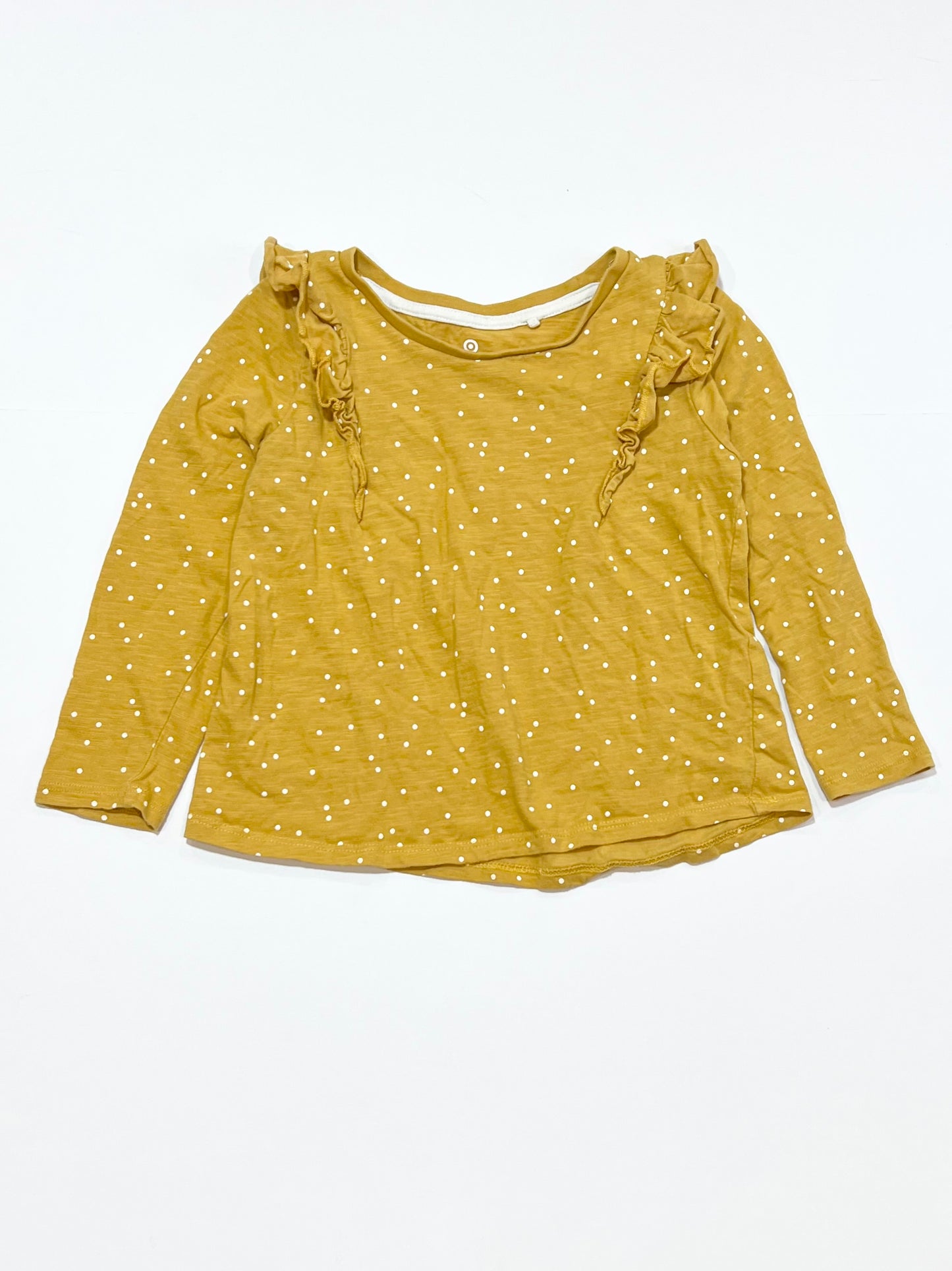 Mustard spotty top - Size 4