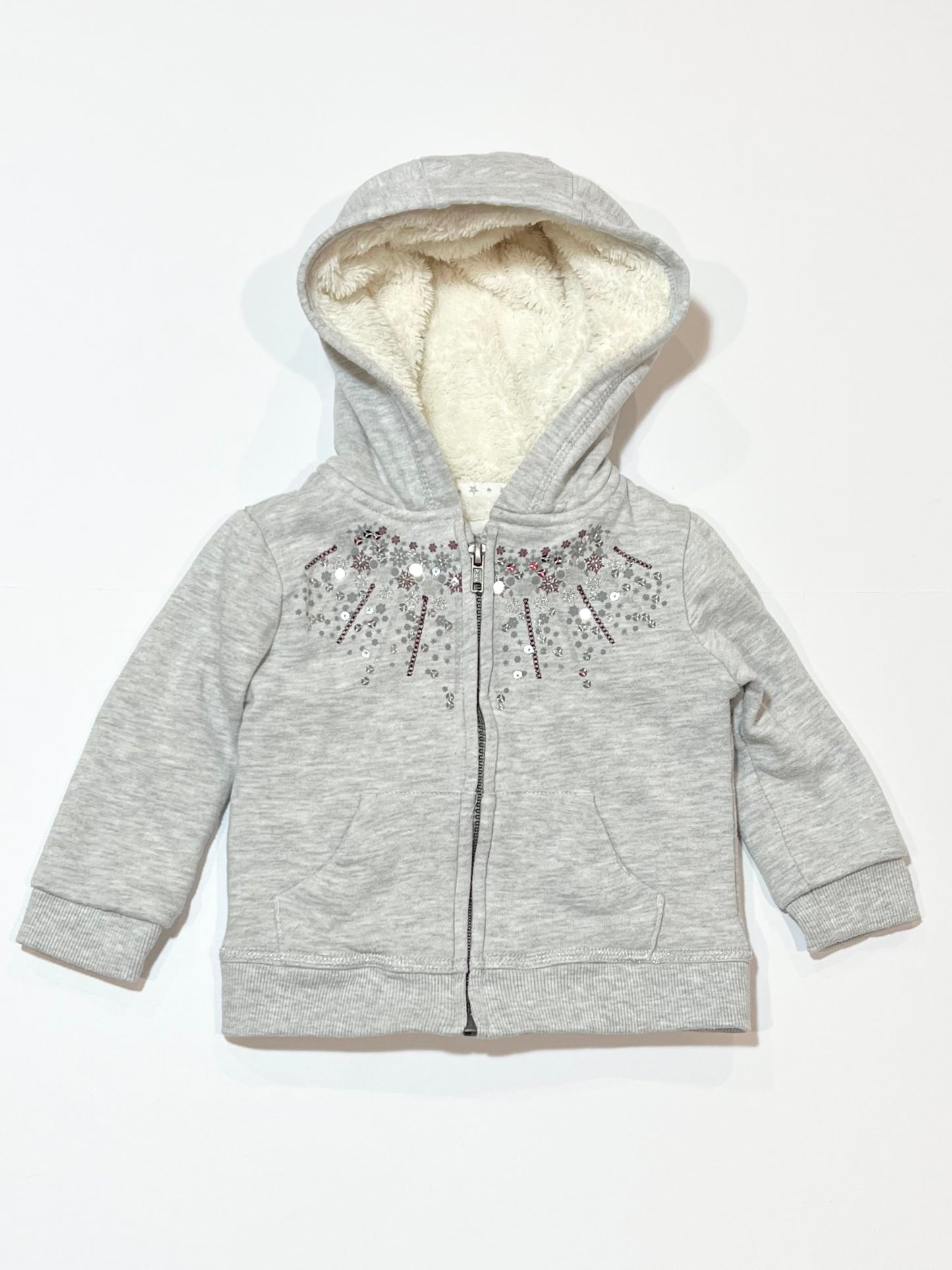 Sequined sherpa hoodie - Size 2