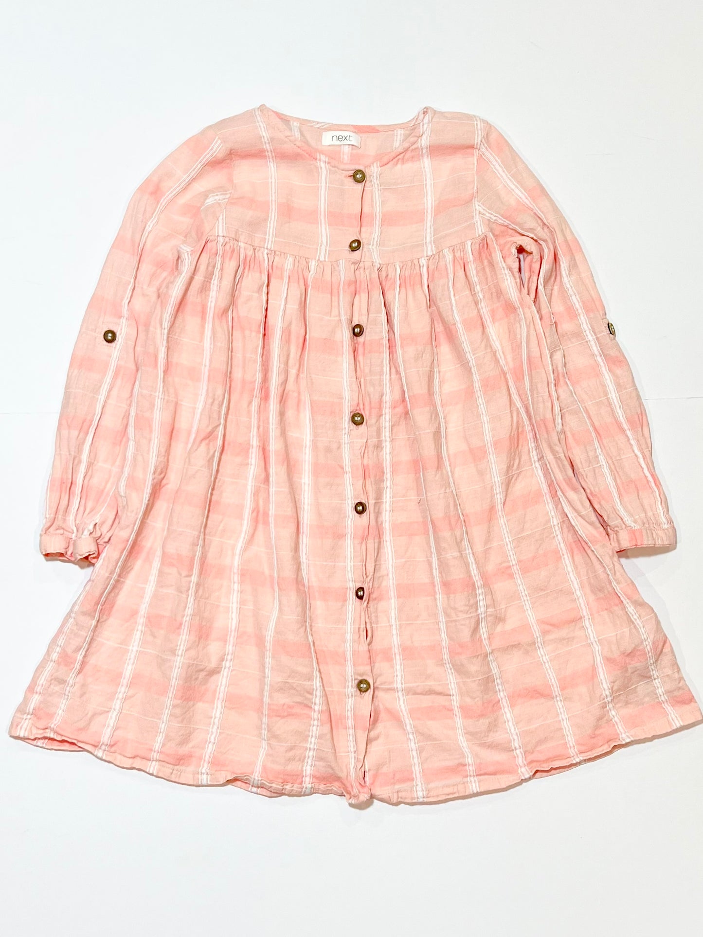 Pink button dress - Size 4-5