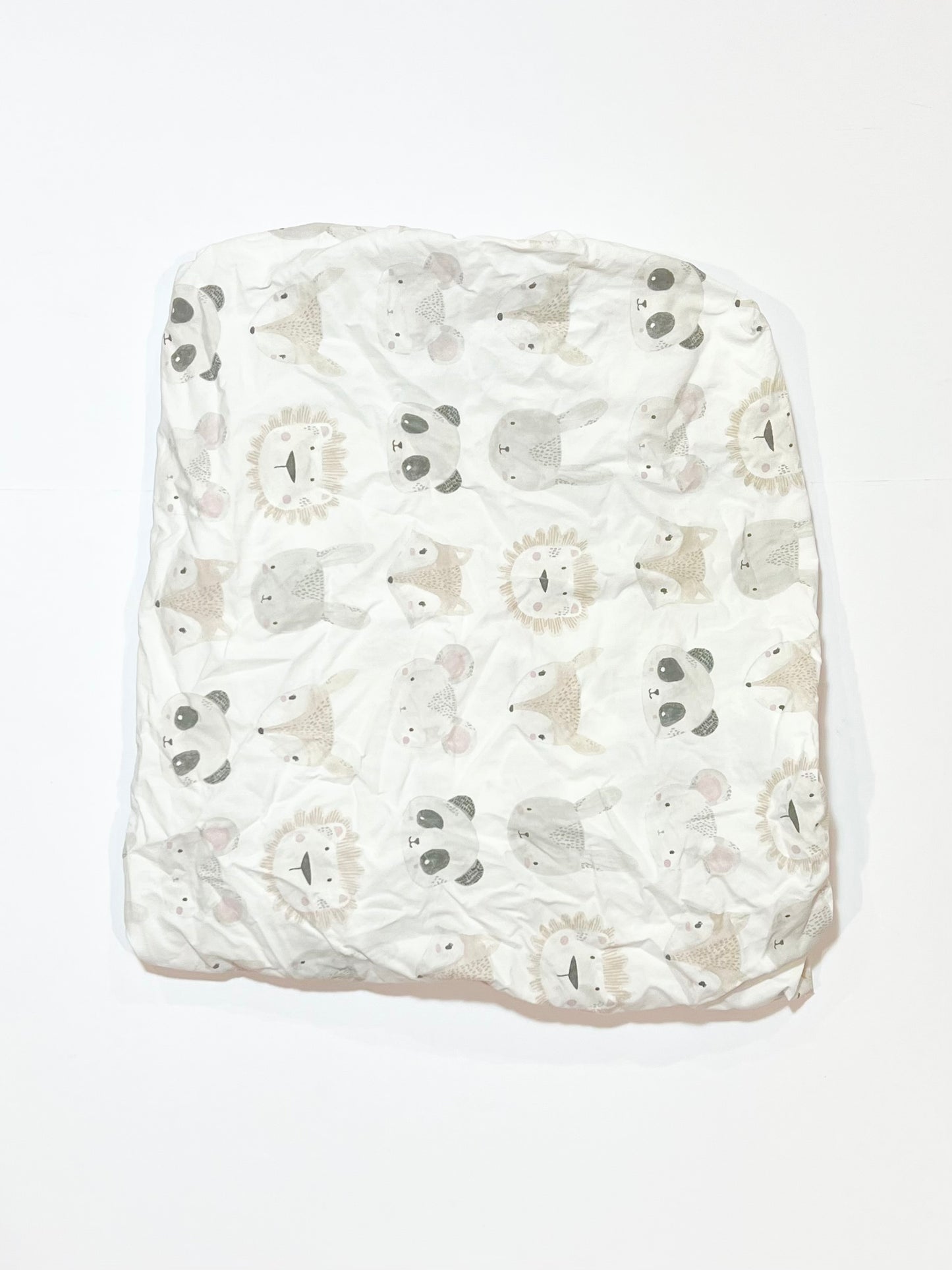 Animal faces fitted cot sheet