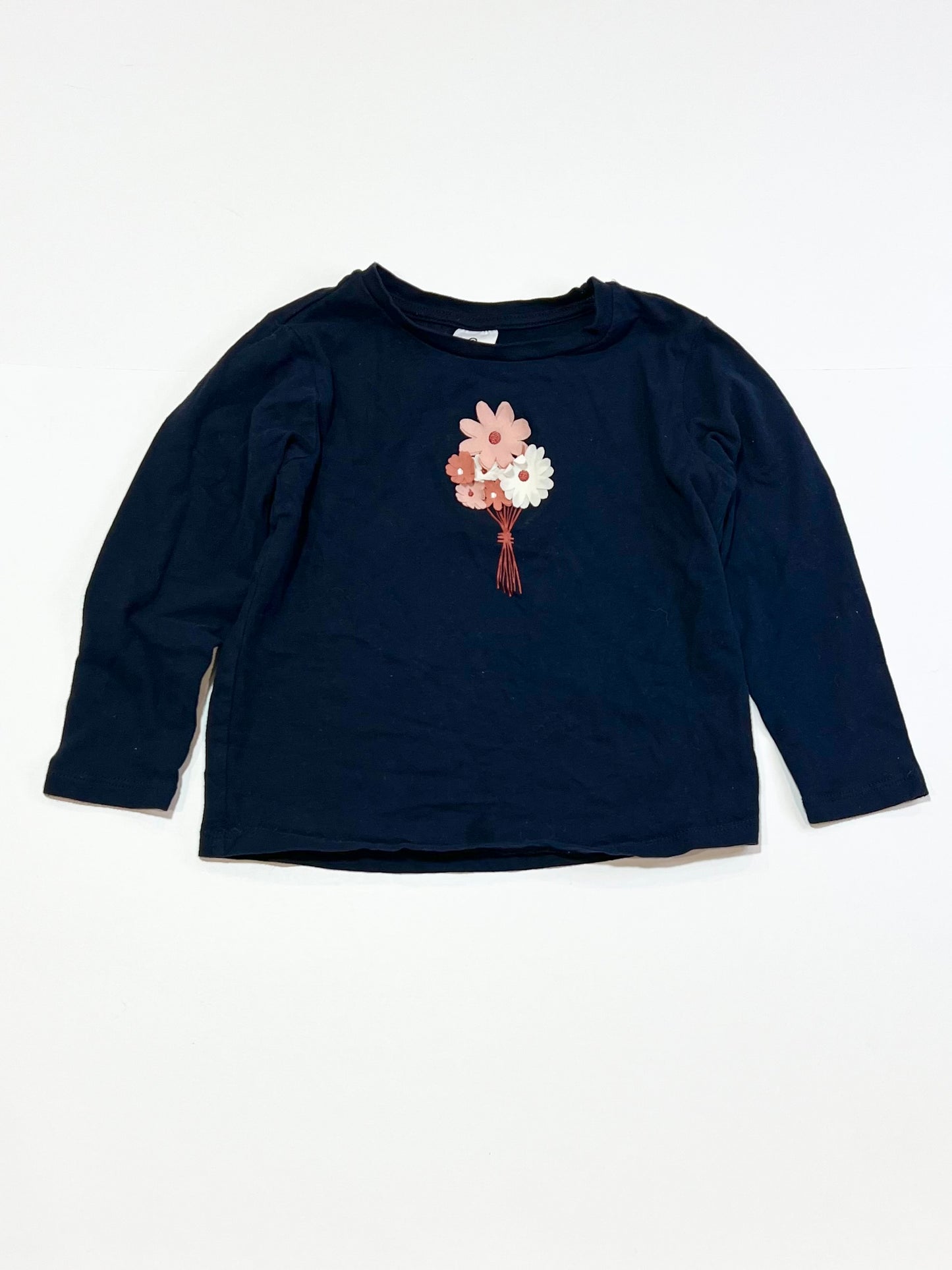 Navy flowers top - Size 3