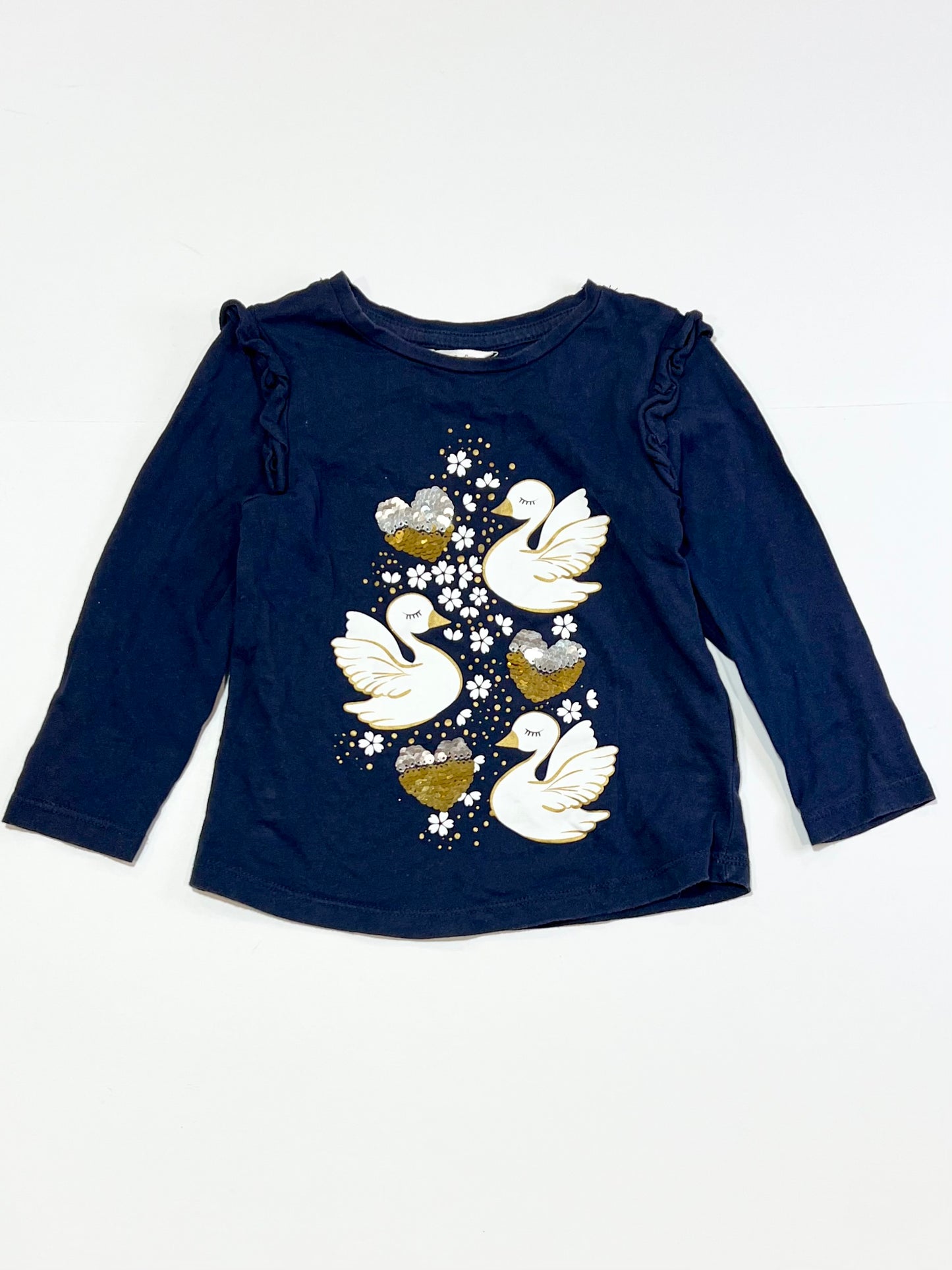 Navy sequin top - Size 3