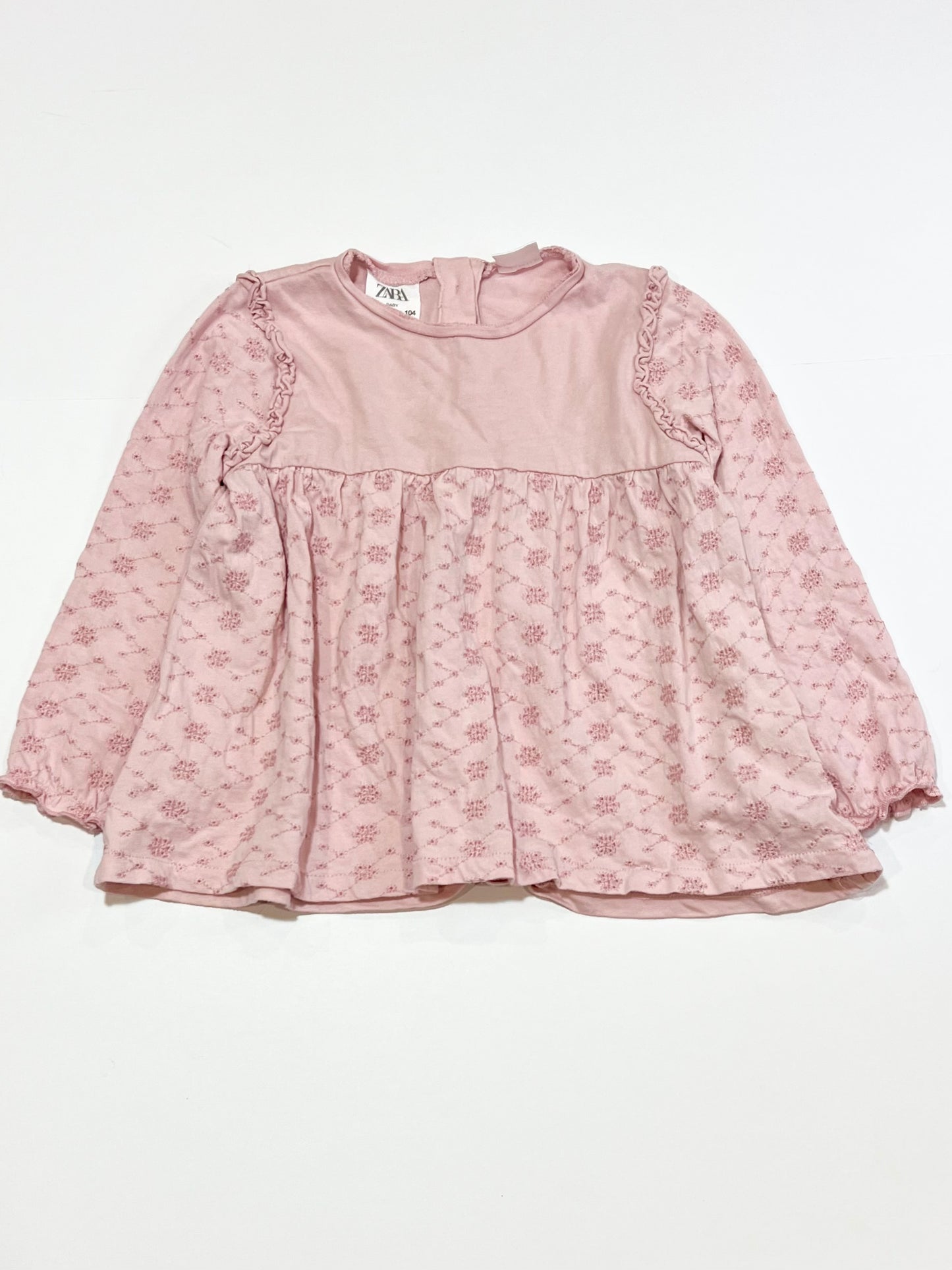 Pink cutwork top - Size 3-4