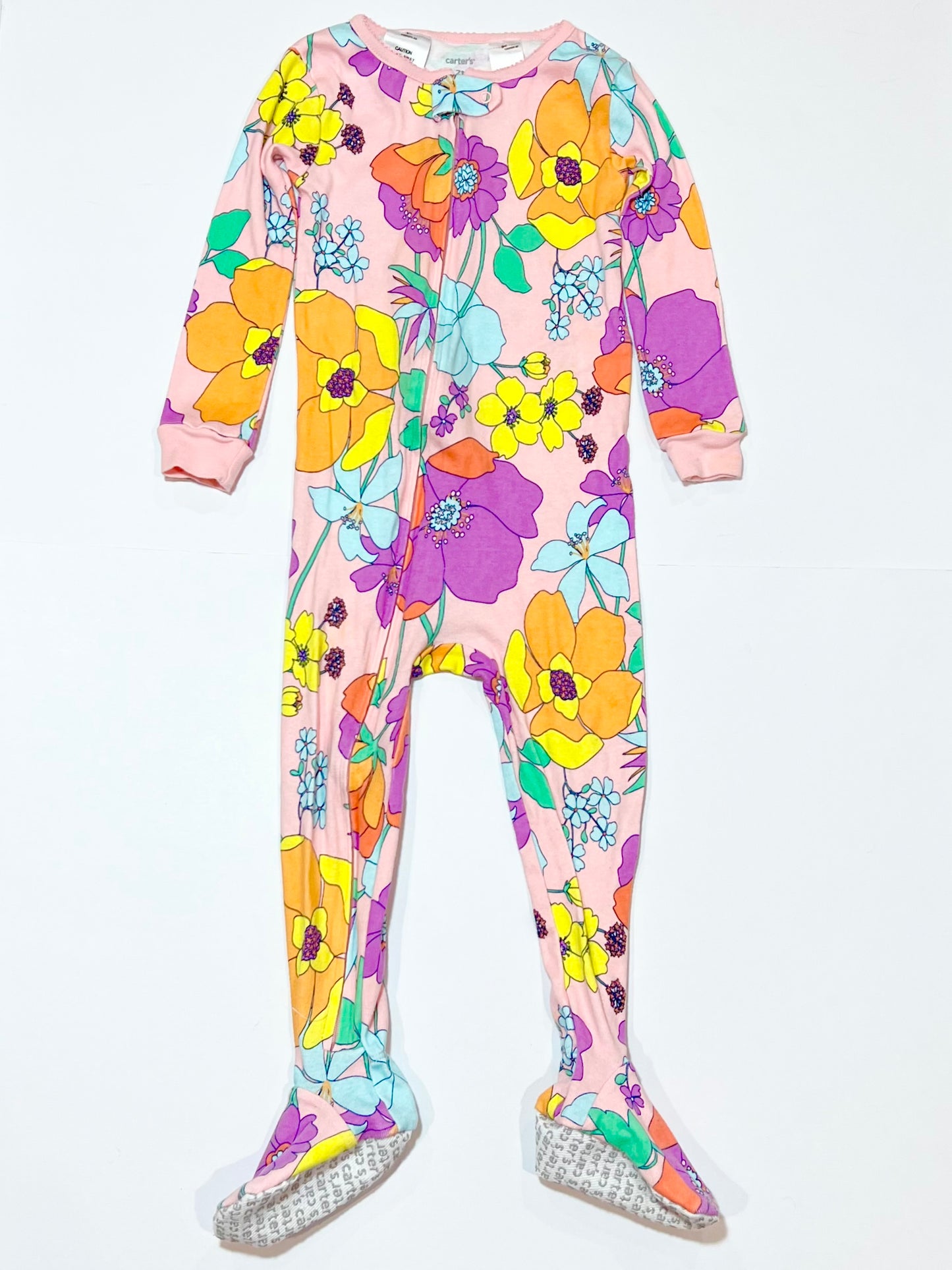 Floral zip onesie - Size 2