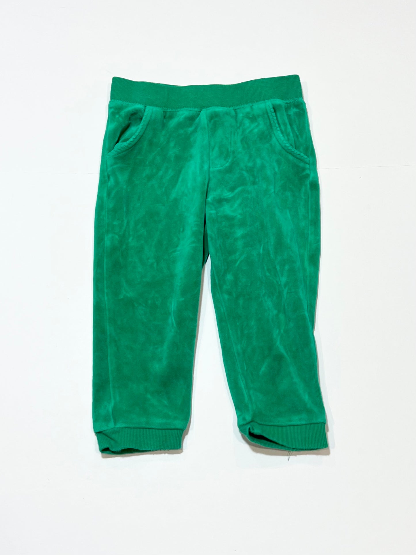 Green velour trackies - Size 2