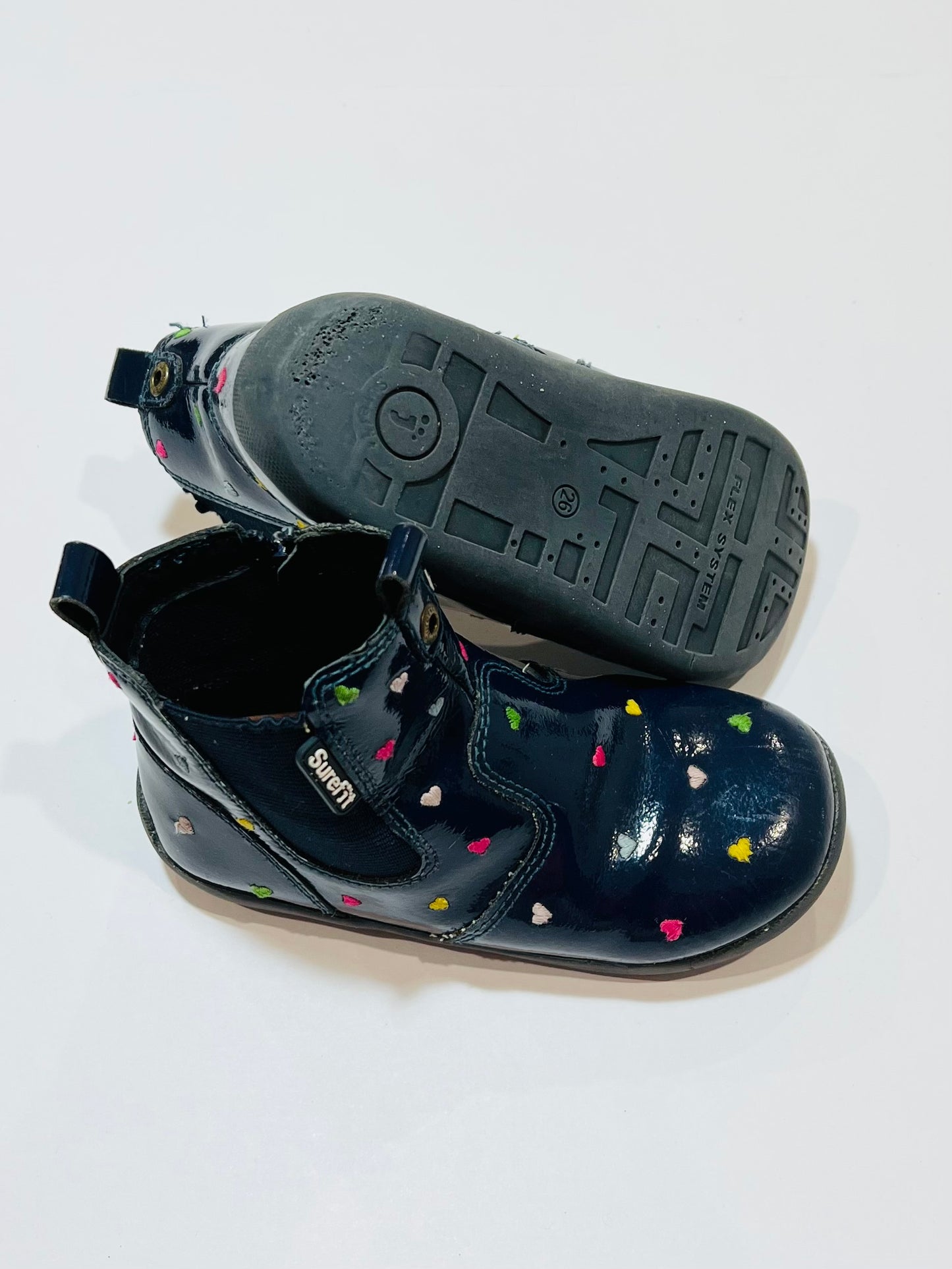 Navy patent boots - Size EU26