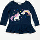 Navy unicorn top - Size 2