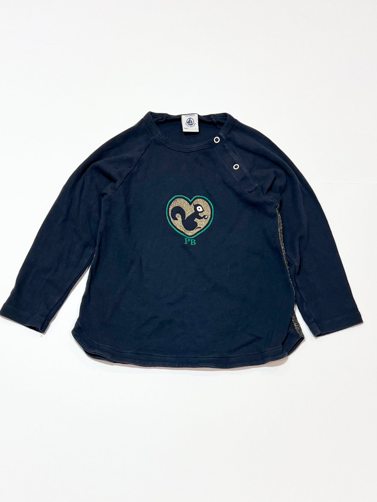 Navy squirrel top - Size 2