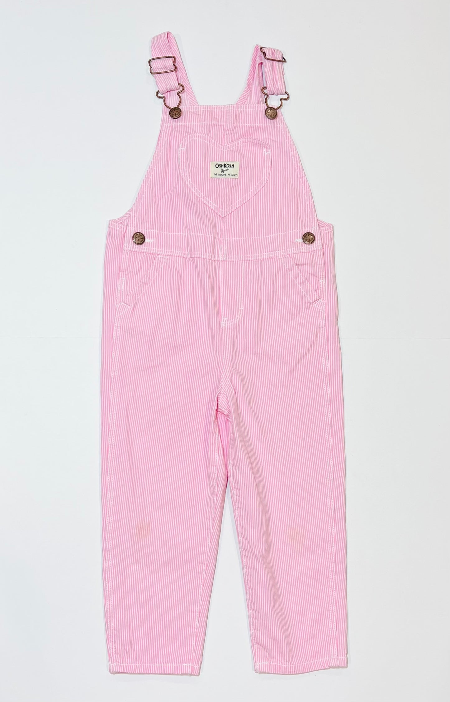 Pink striped overalls - Size 4