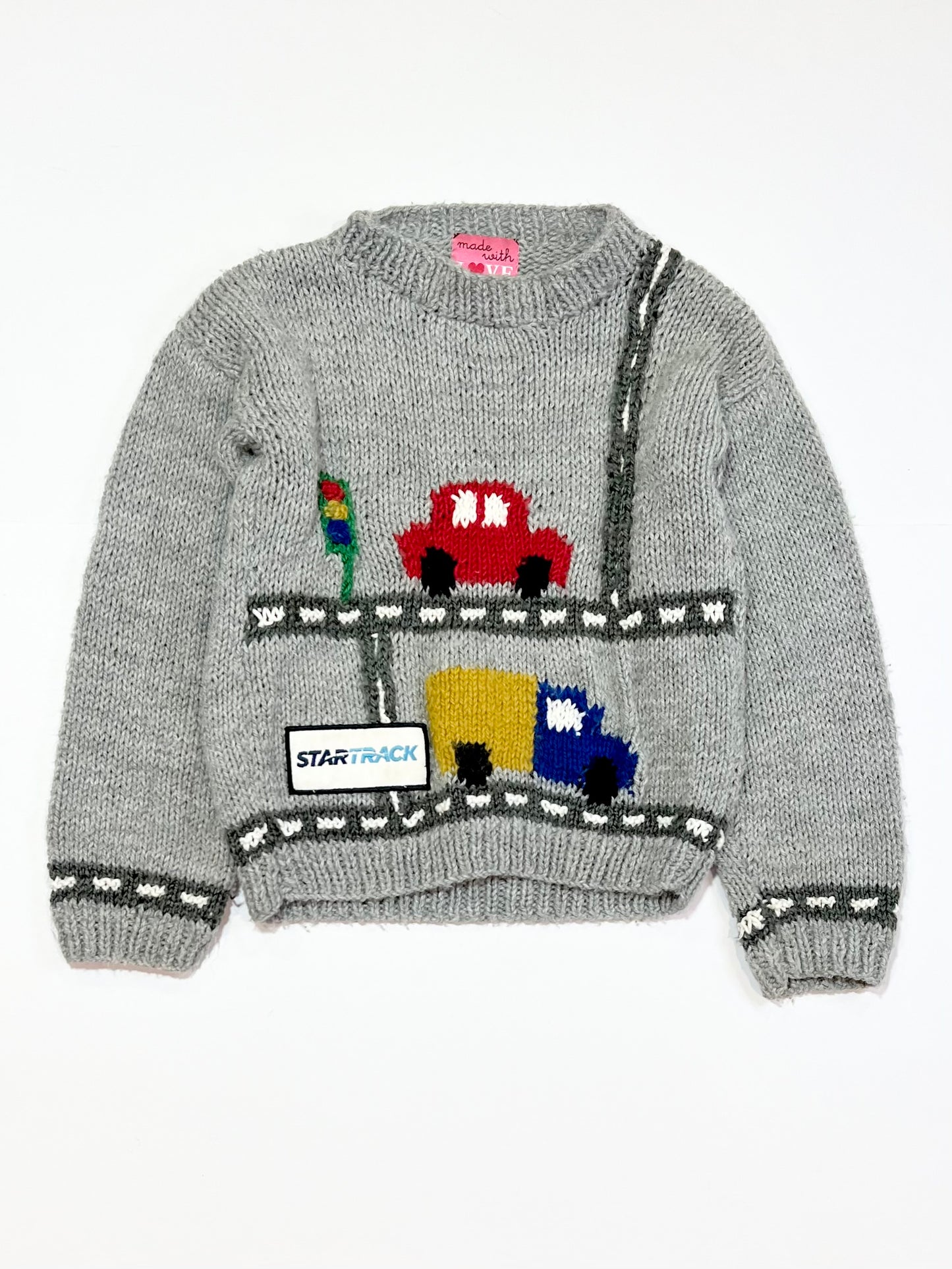 Vehicles knit jumper - Size 4-5
