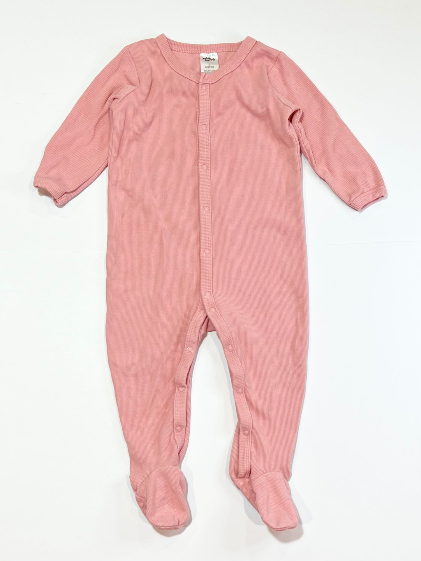 Pink ribbed onesie - Size 1