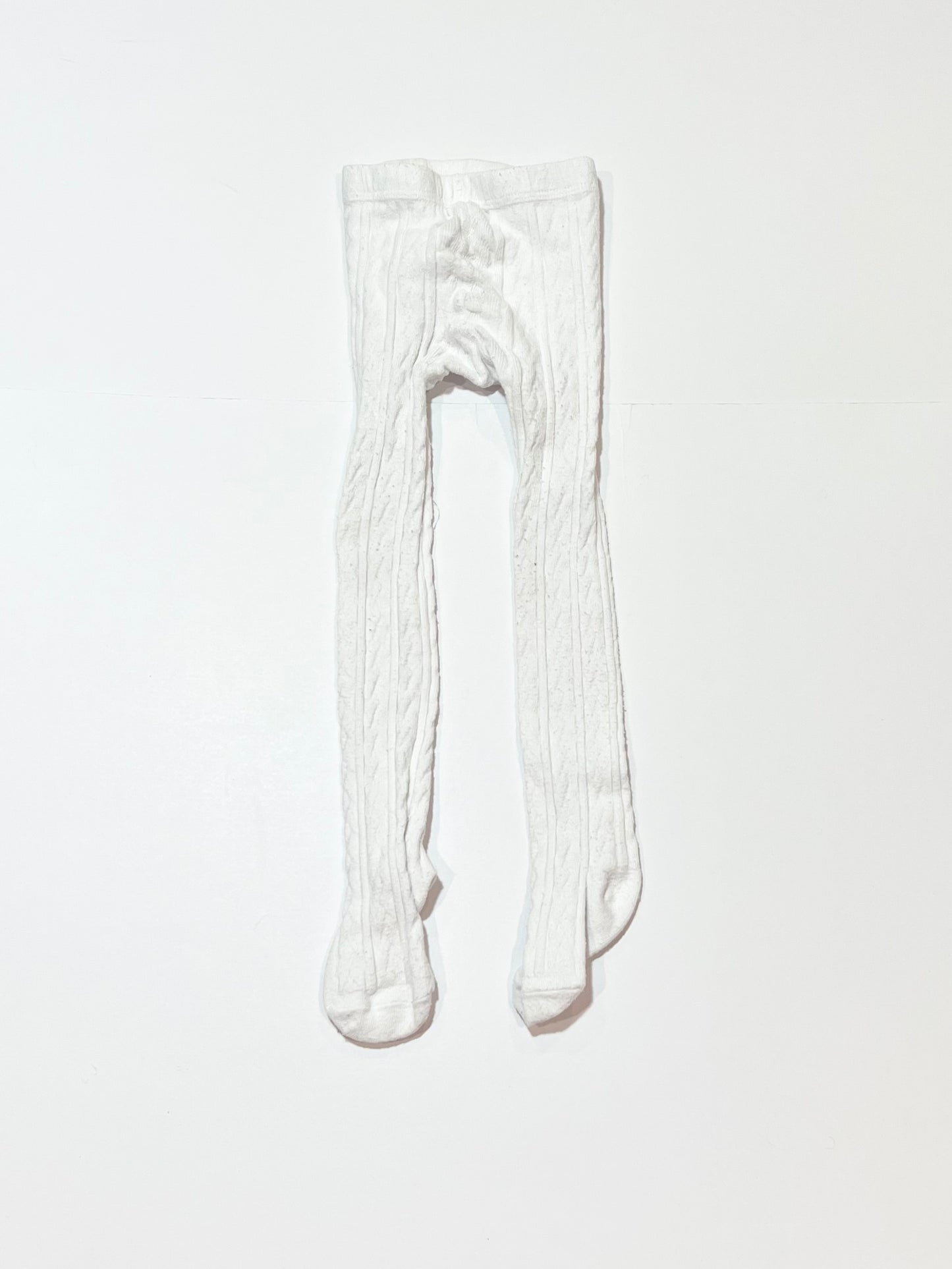 White cable knit tights - Size 1-2