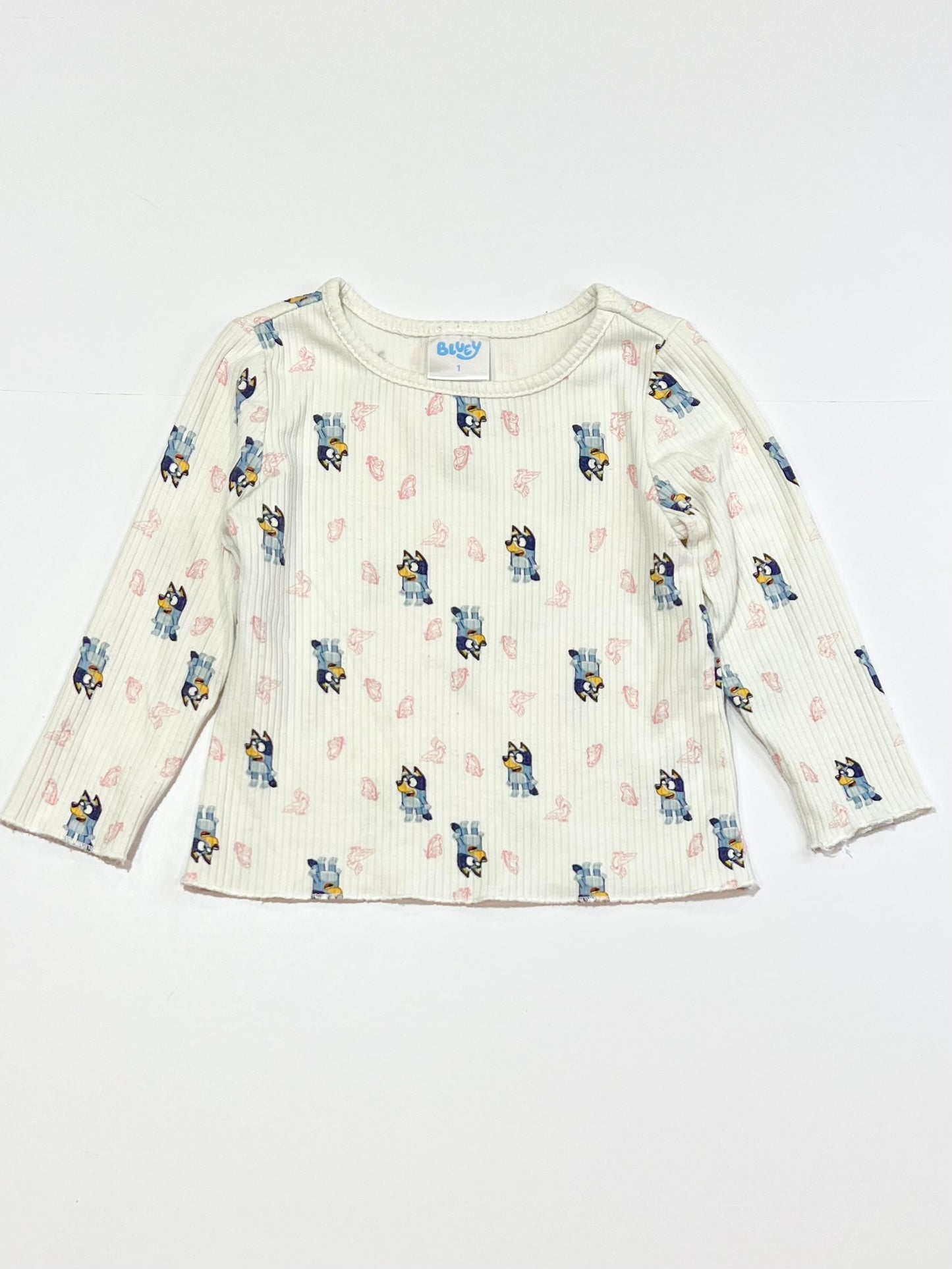 Ribbed Bluey top - Size 1