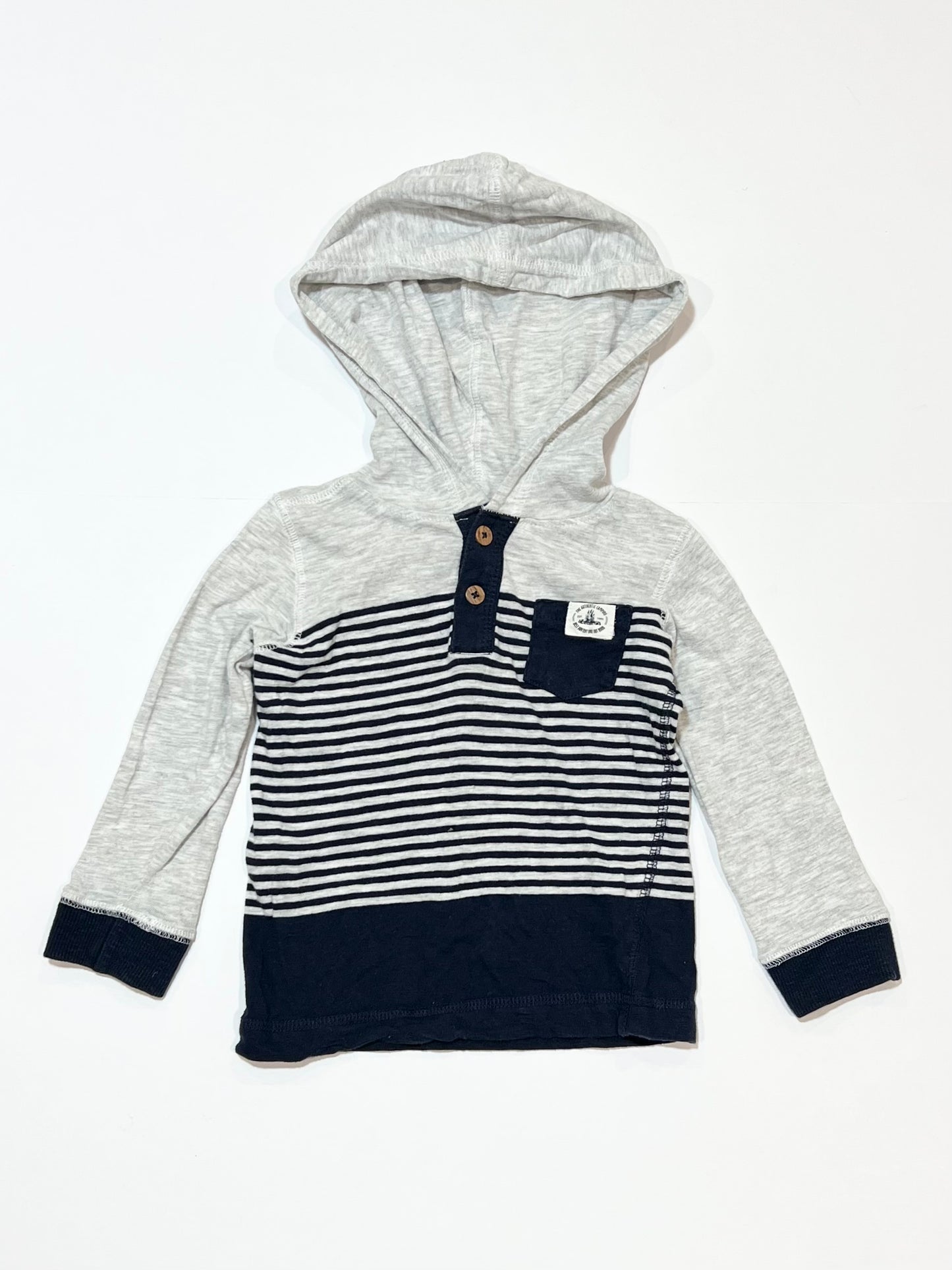 Striped hooded top - Size 1