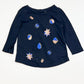Navy sequined top - Size 1