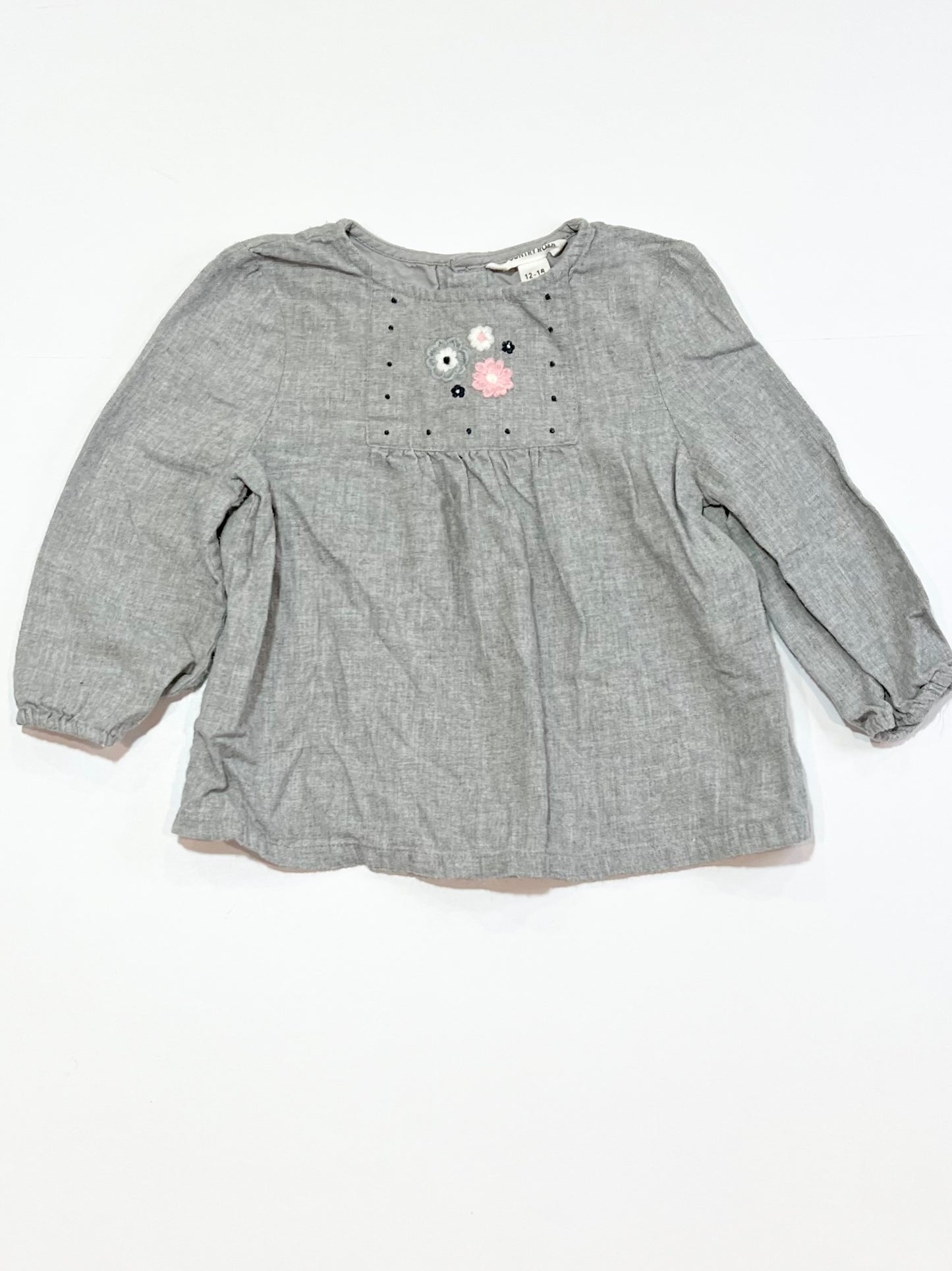 Grey embroidered top - Size 1