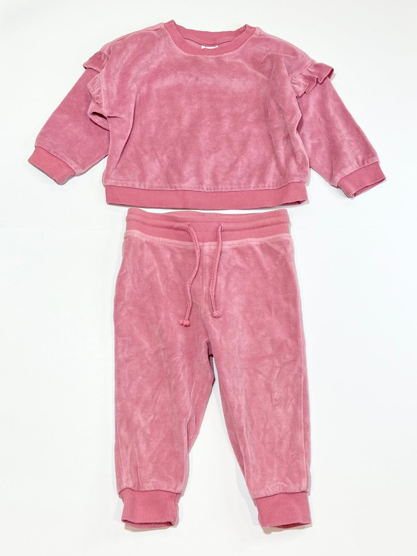 Pink velour tracksuit - Size 1