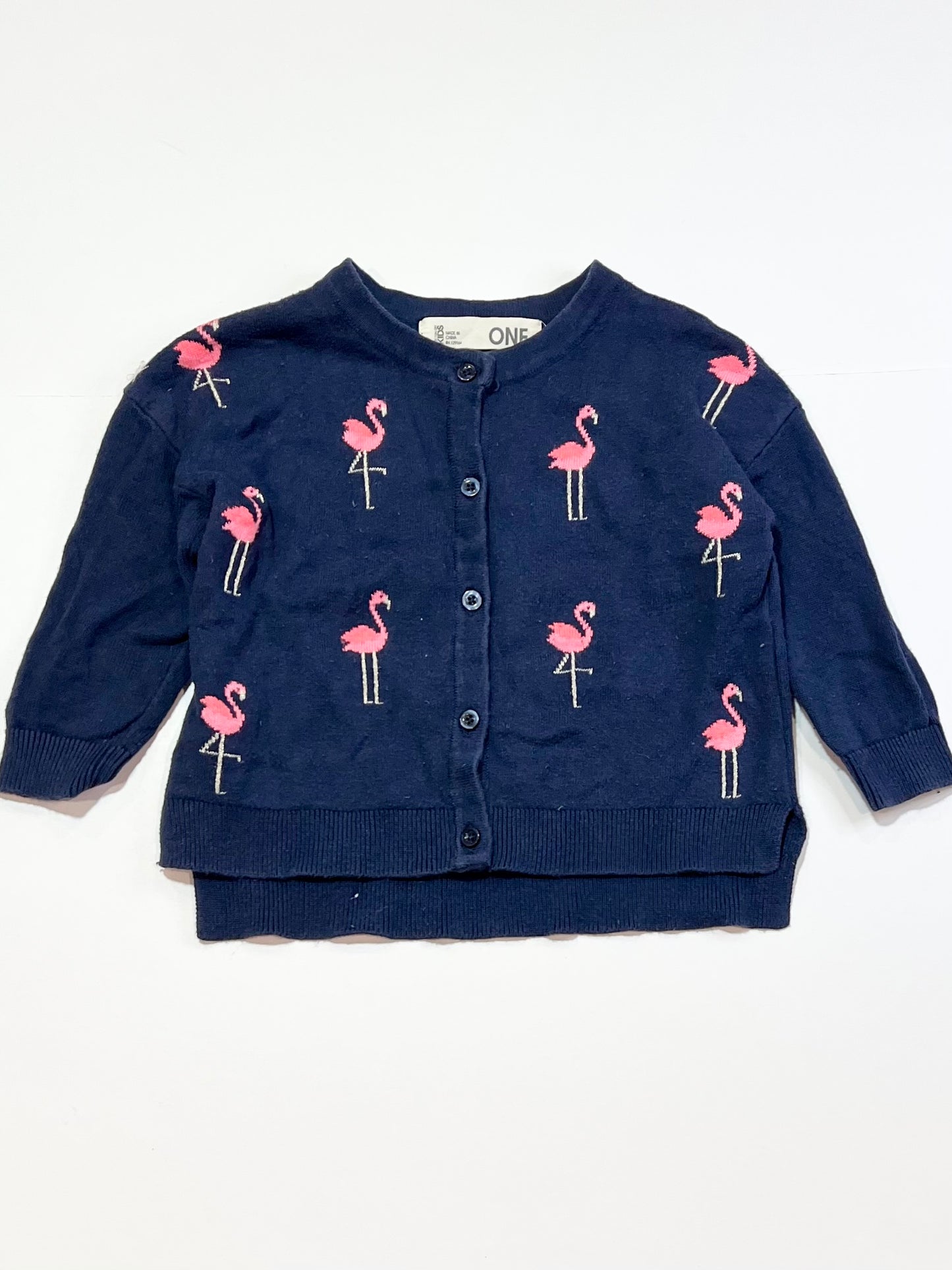 Navy flamingo cardigan - Size 1