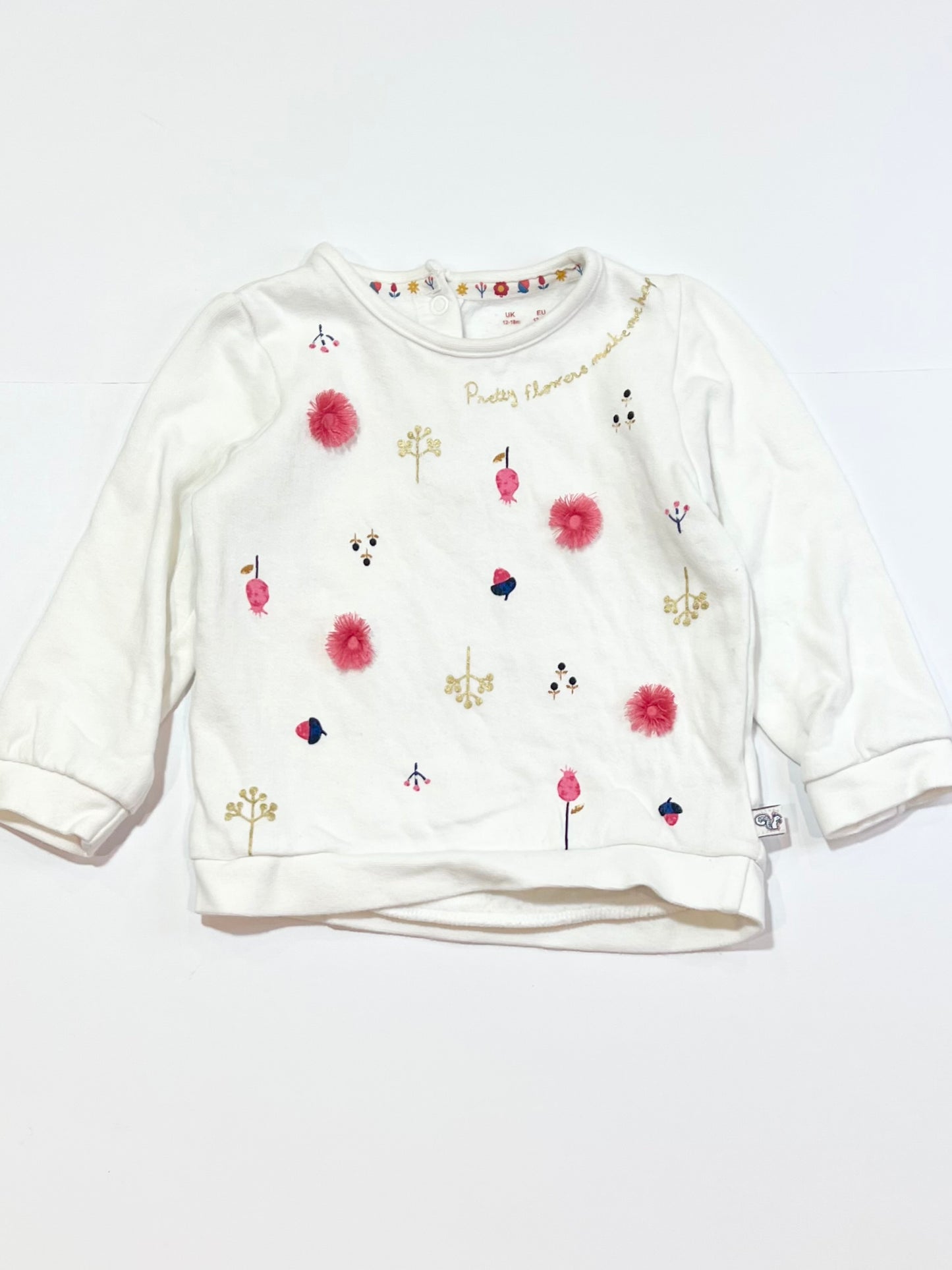 White pompom sweater - Size 1
