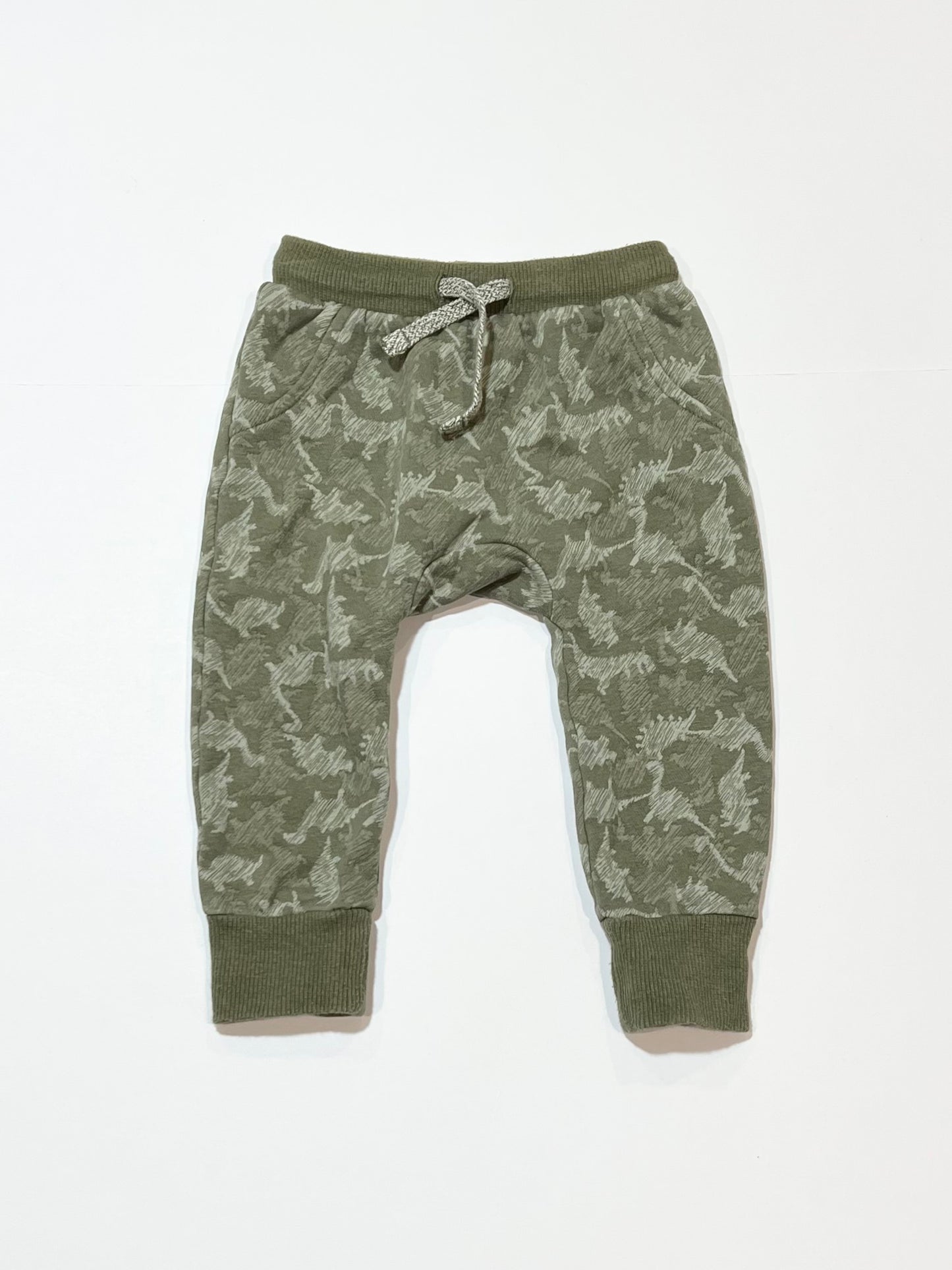 Green dinosaur trackies - Size 0