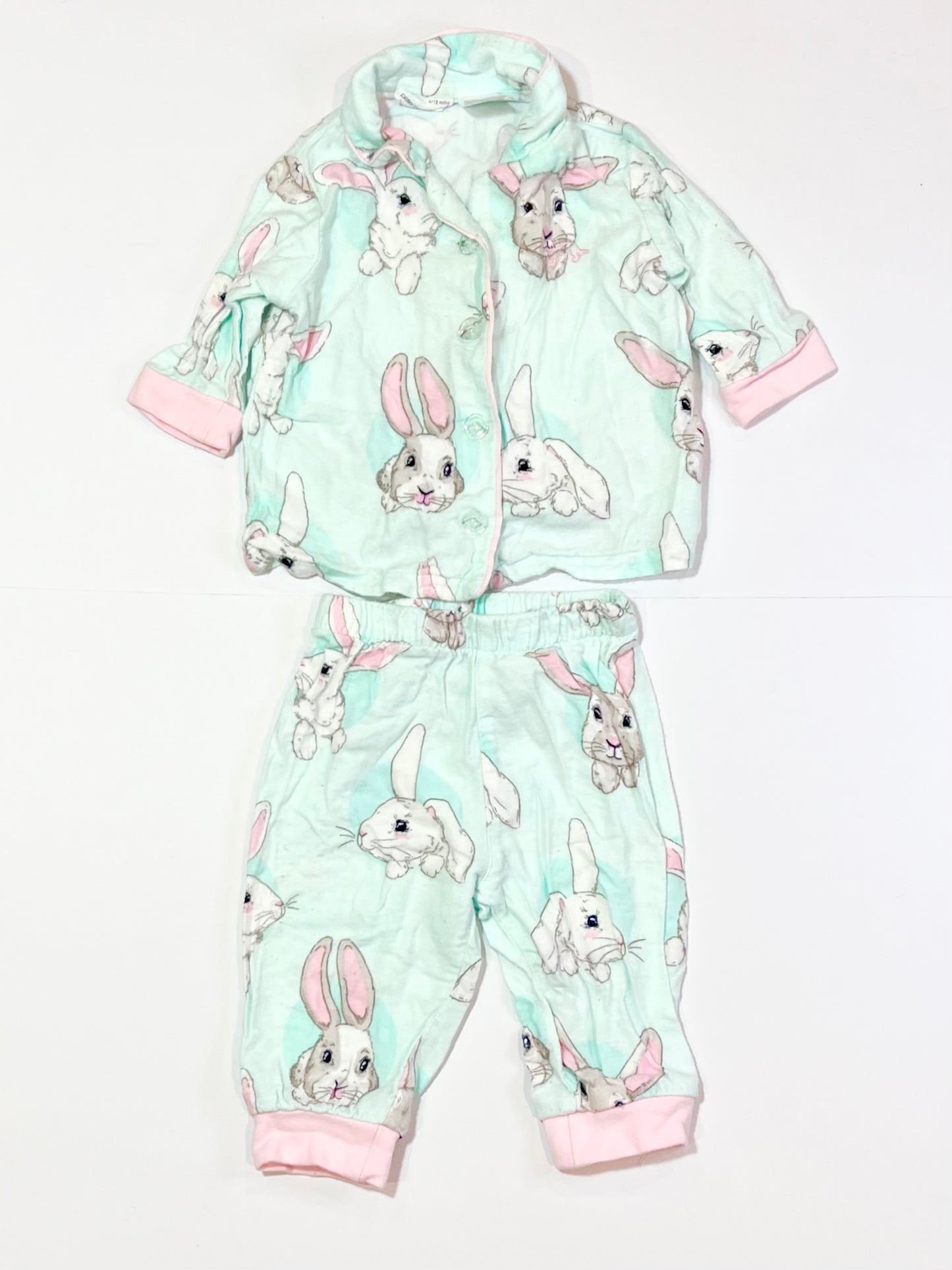 Flannelette bunny pyjamas - Size 0