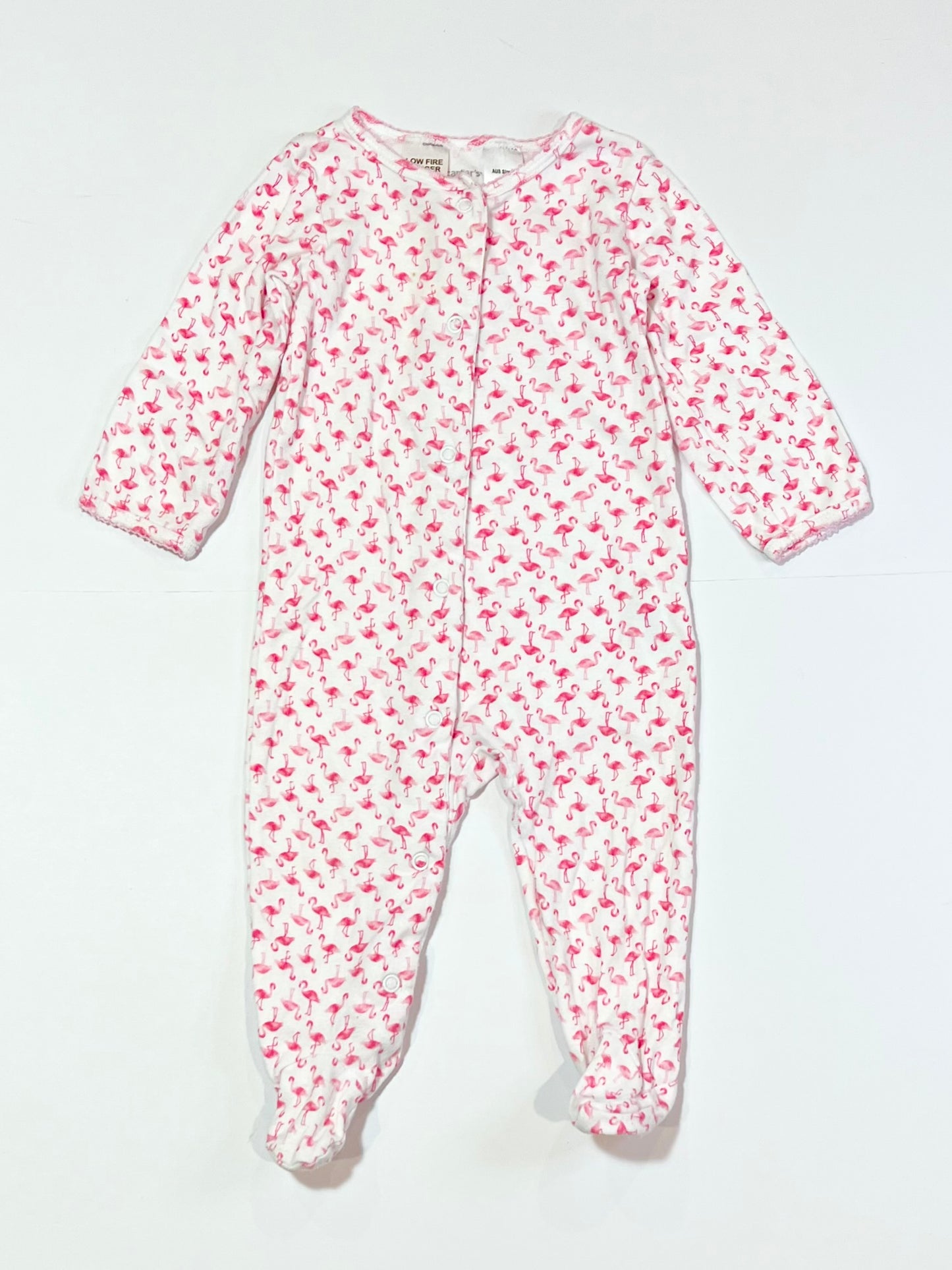Pink flamingos onesie - Size 6-9 months