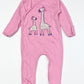 Pink giraffe onesie - Size 0