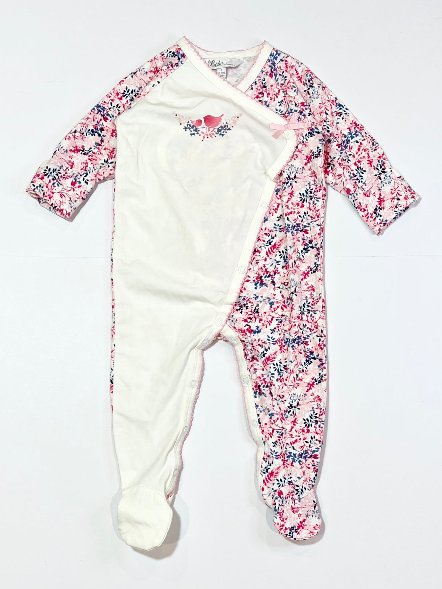 Pink bird onesie - Size 6-9 months