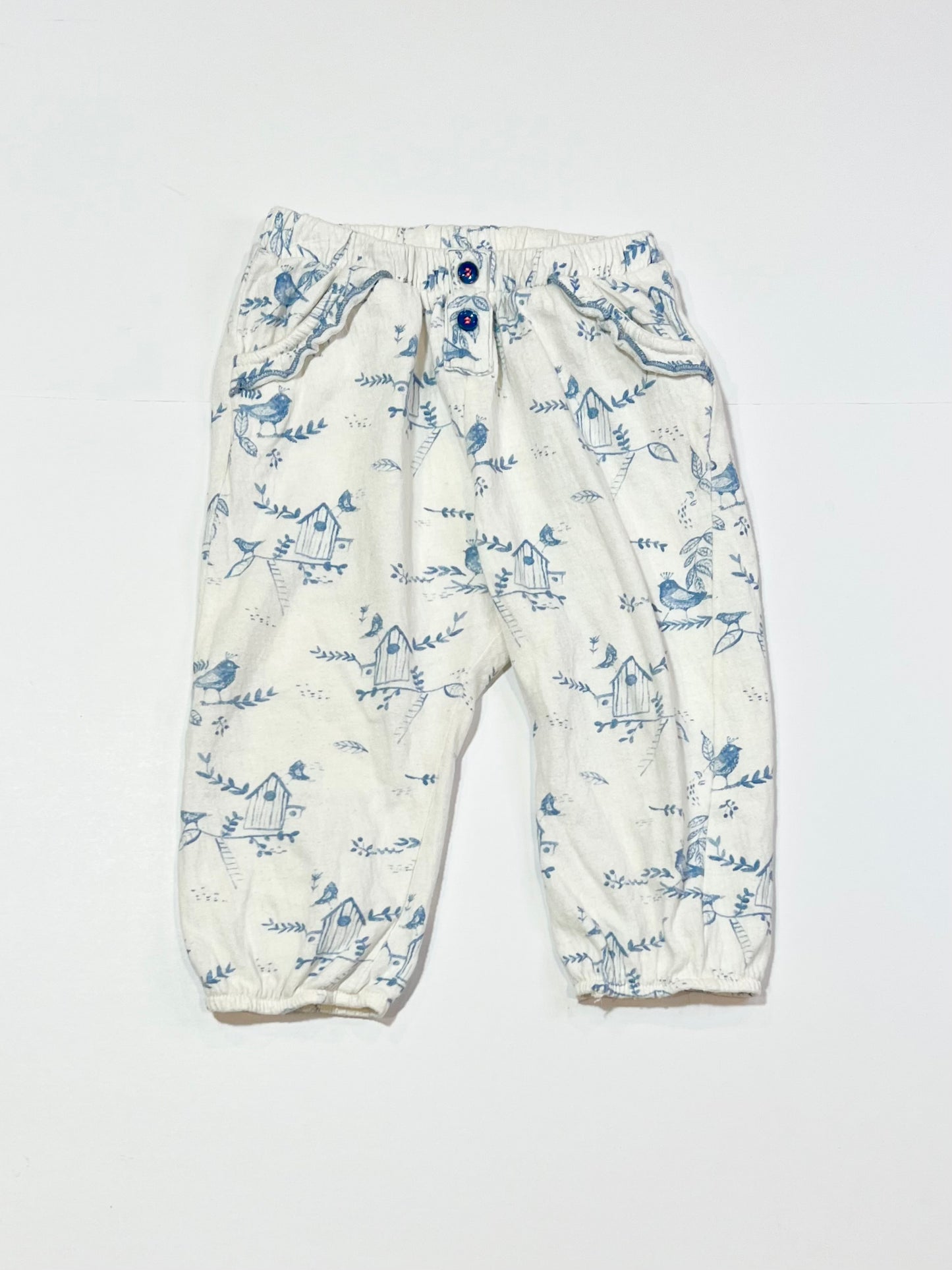 Blue bird pants - Size 9-12 months