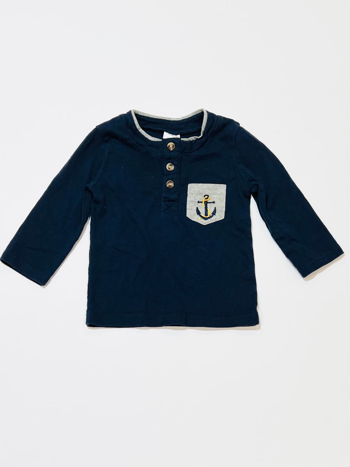 Navy henley top - Size 0