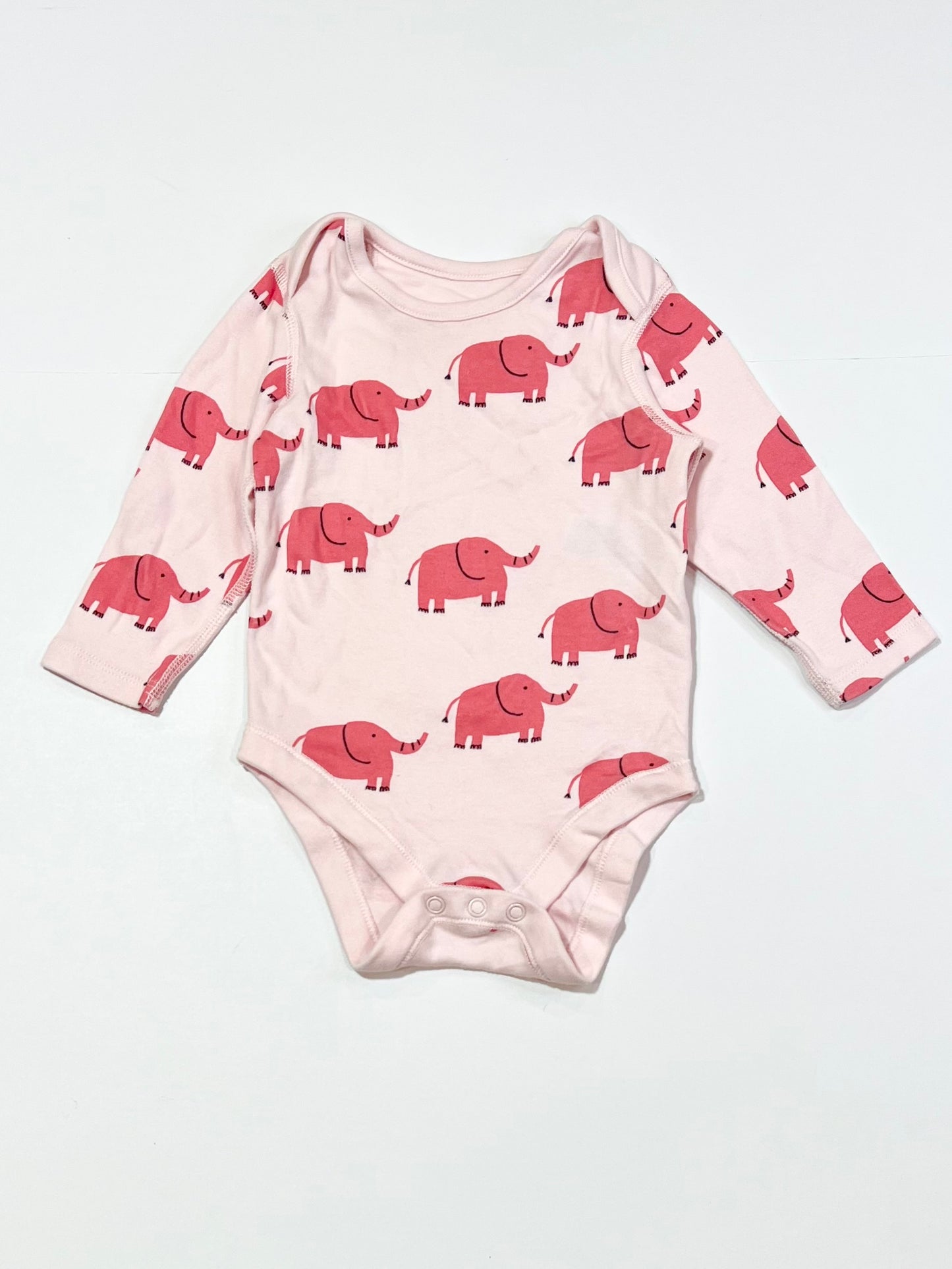 Pink elephants bodysuit - Size 6-9 months