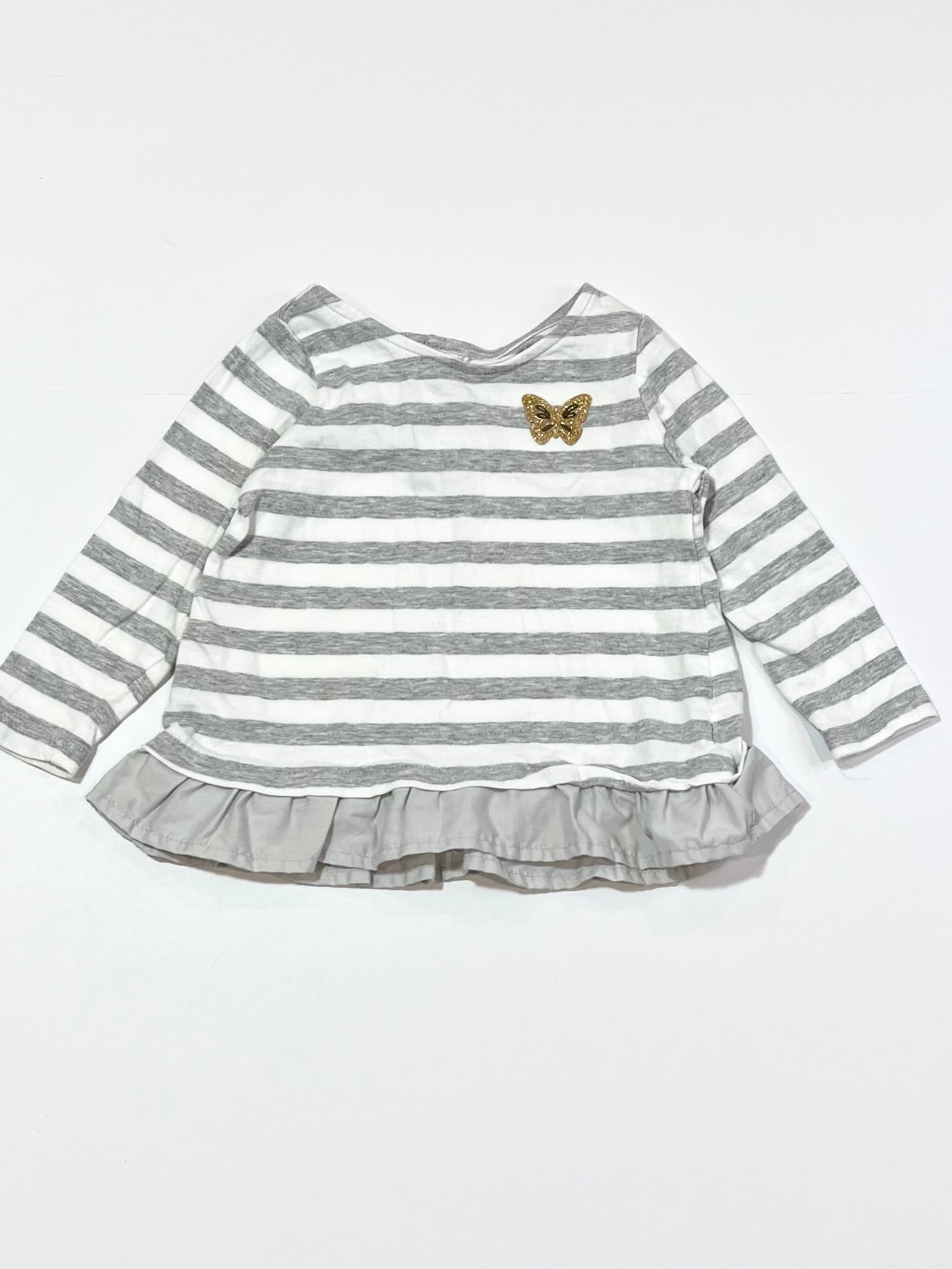 Striped peplum top - Size 6-9 months