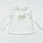 White embroidered top - Size 6-9 months