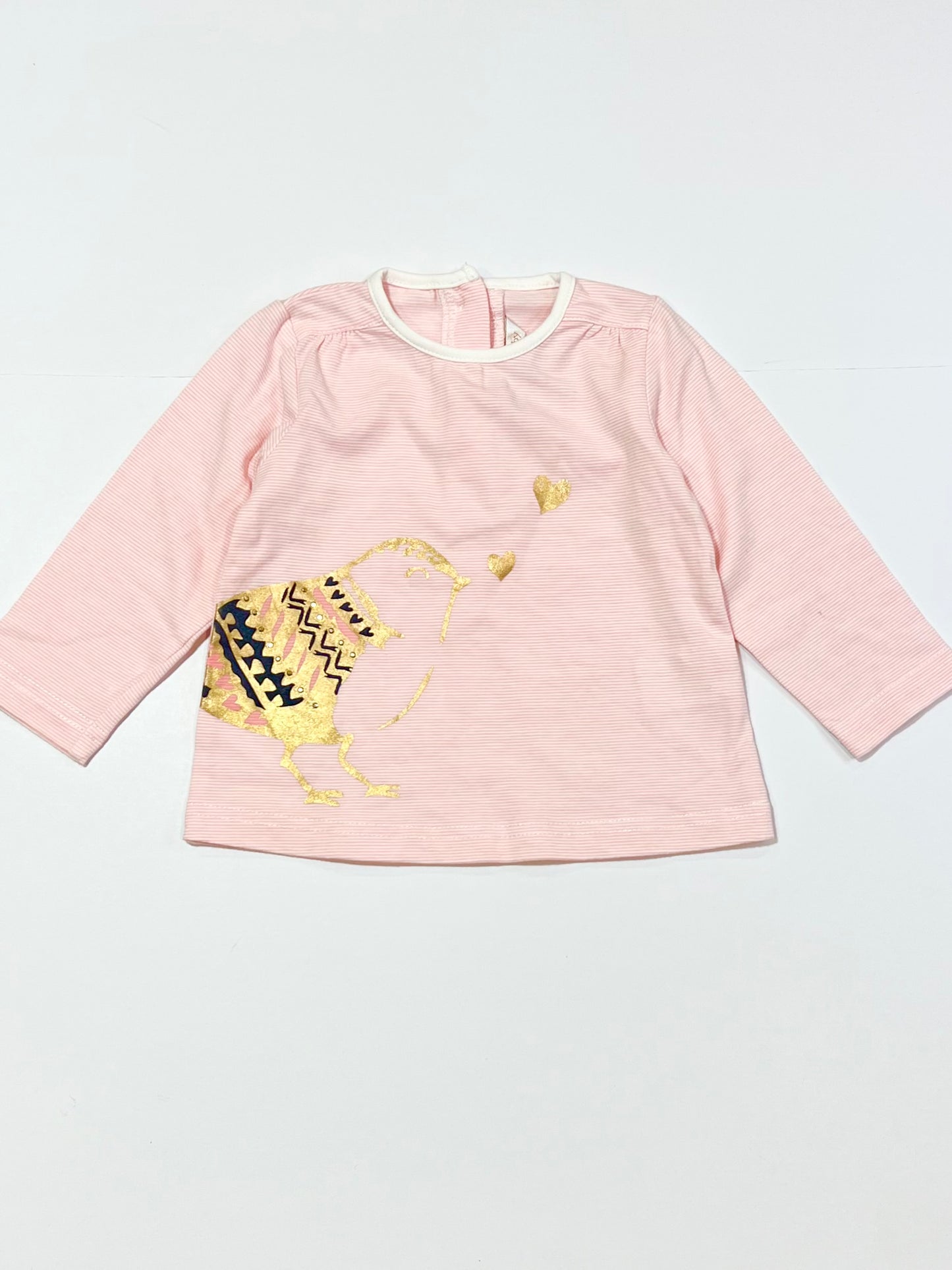 Gold bird top - Size 6-9 months