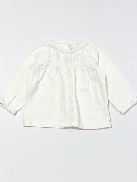 White lace top - Size 6-9 months