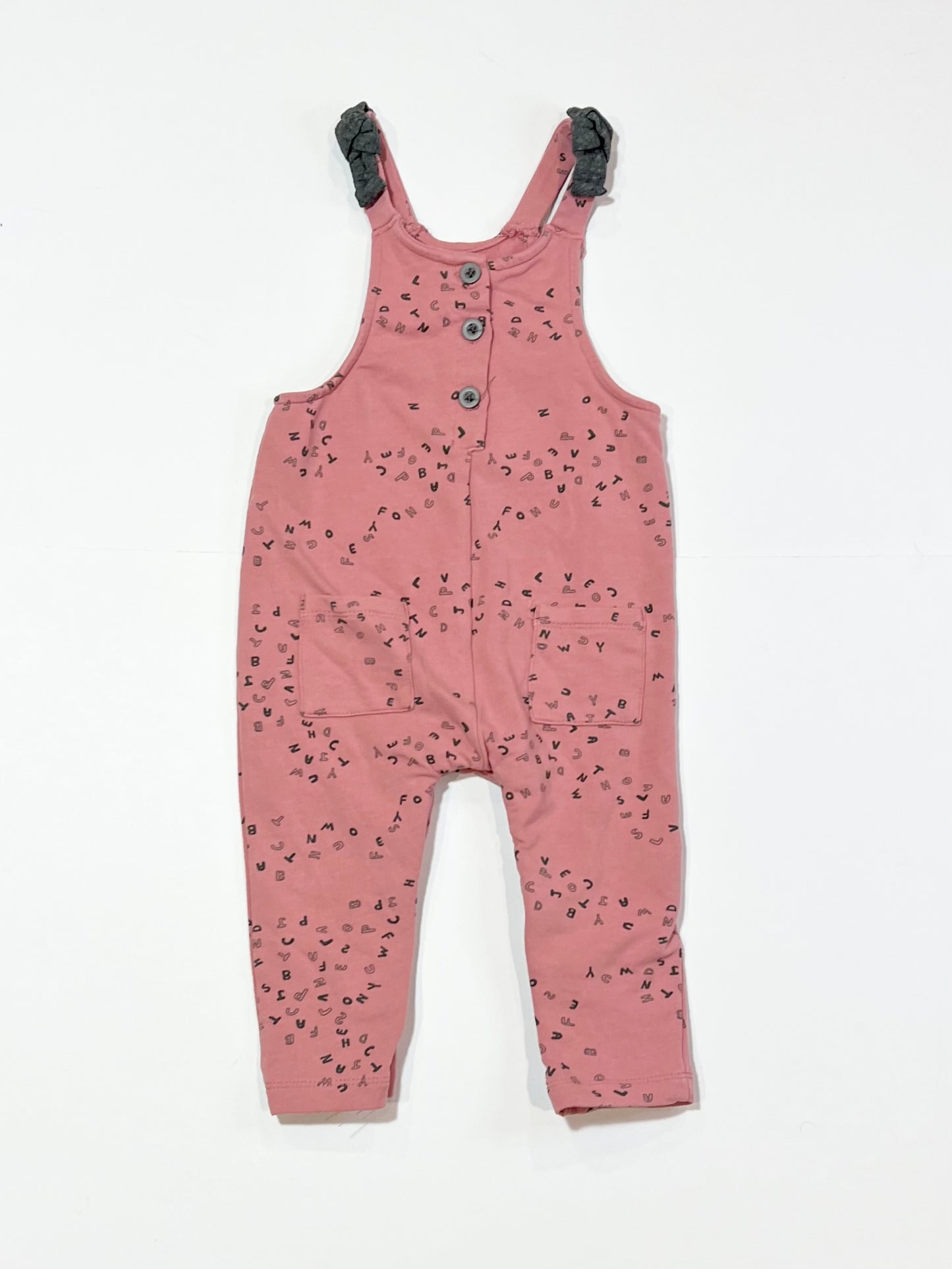 Pink jersey overalls - Size 6-9 months