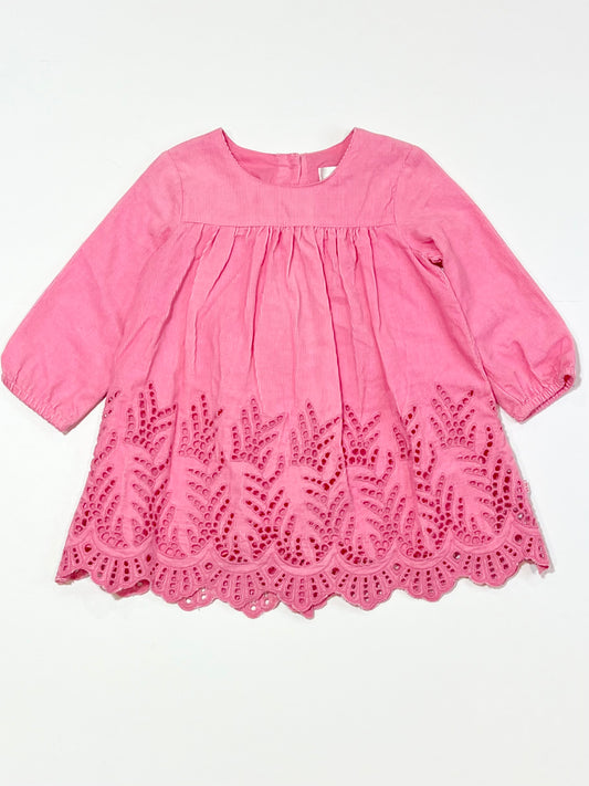 Pink corduroy dress - Size 6-9 months