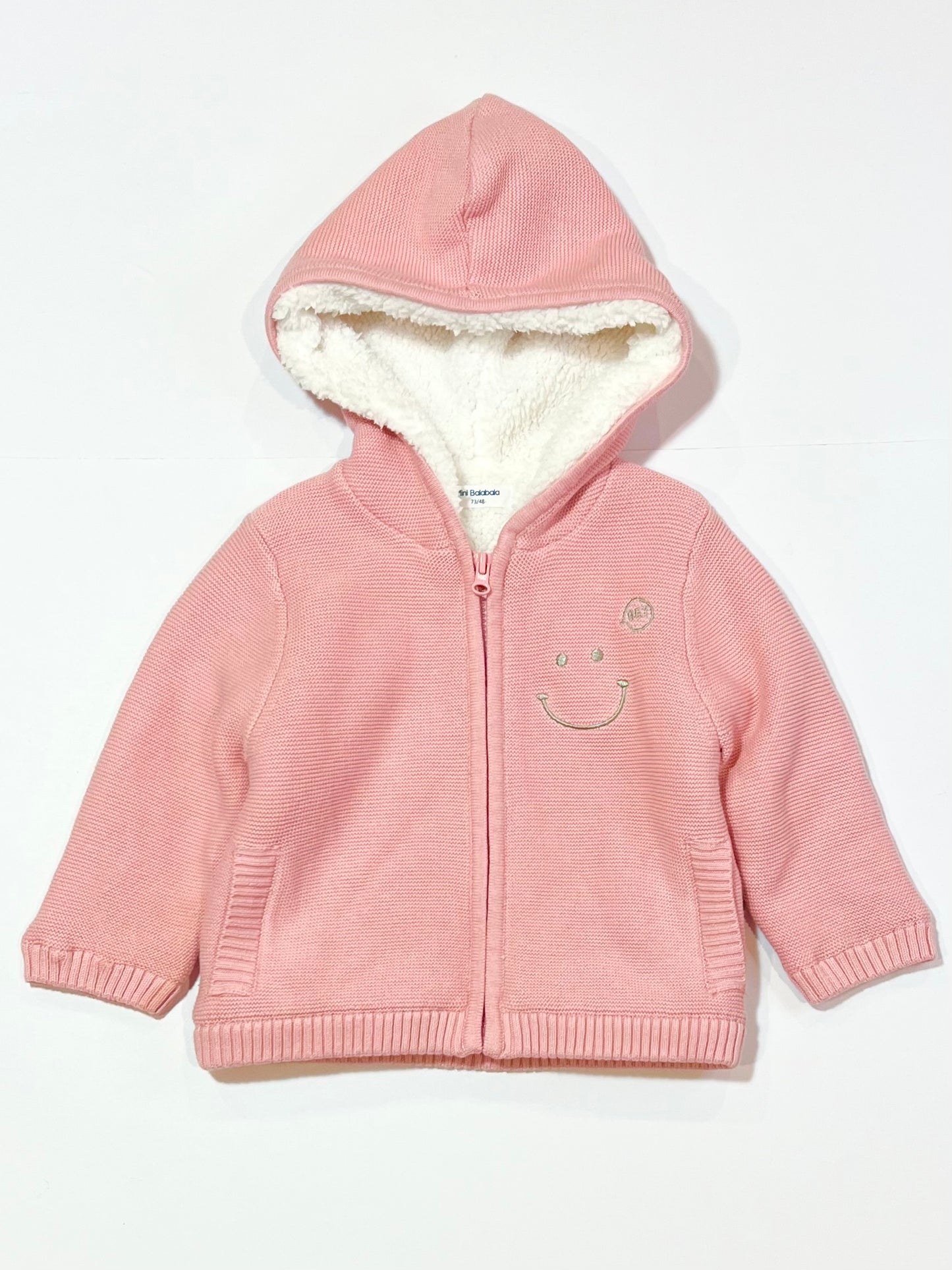 Pink knit jacket - Size 6-9 months