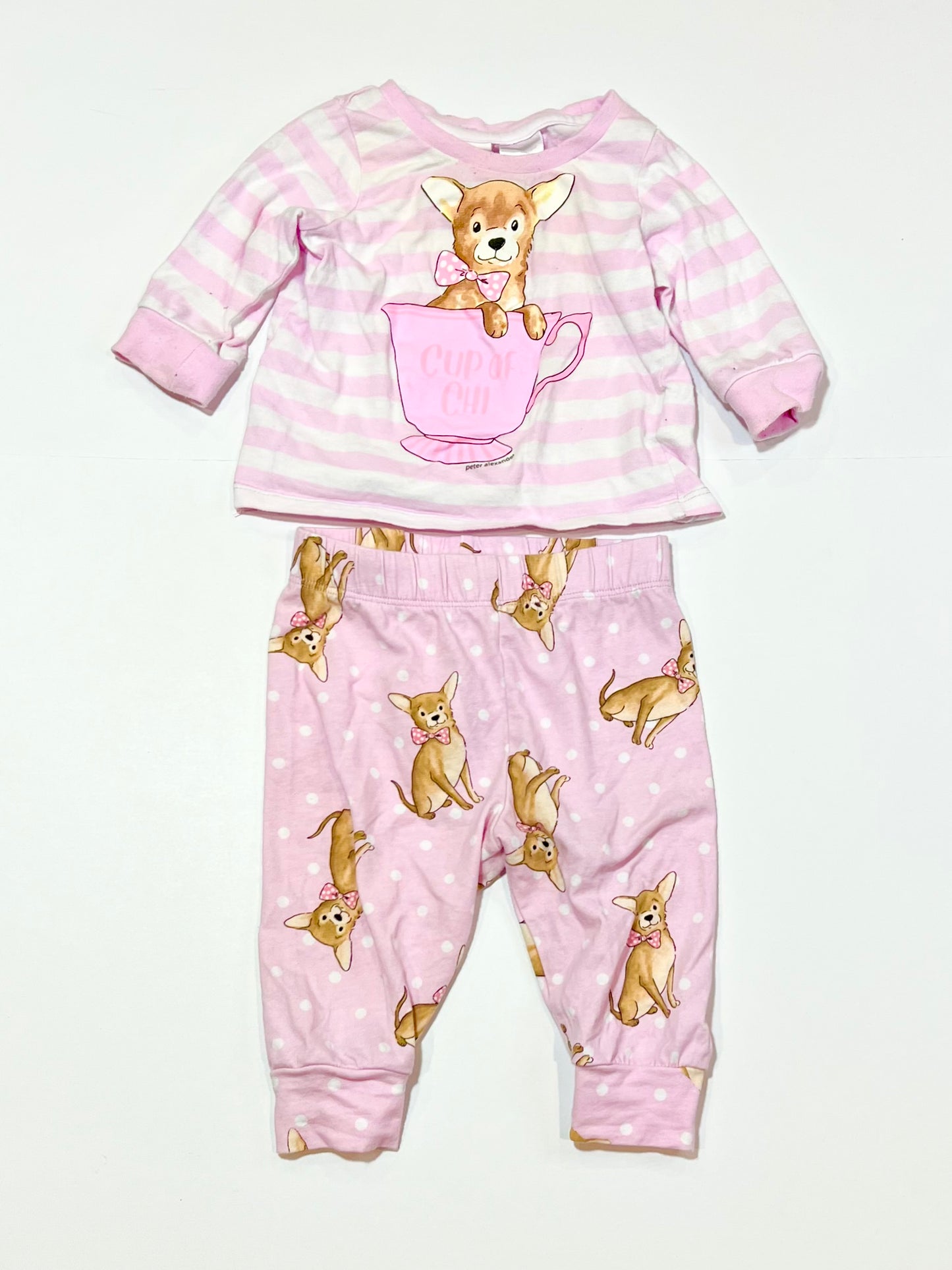 Pink puppy pyjamas - Size 00